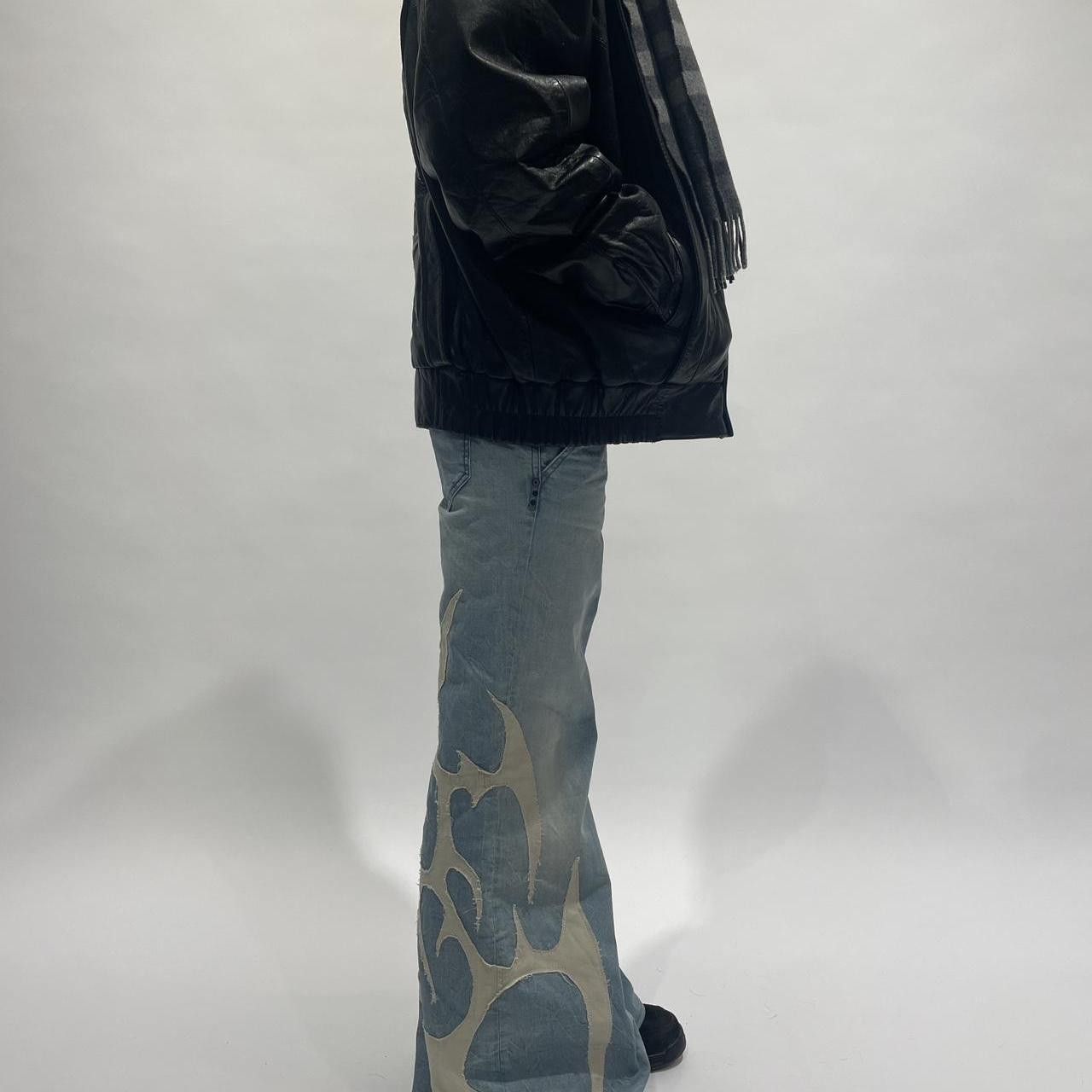 Japanese Brand × Vintage Vintage embroidered baggy flared hip hop jeans Size US 30 / EU 46 - 2 Thumbnail