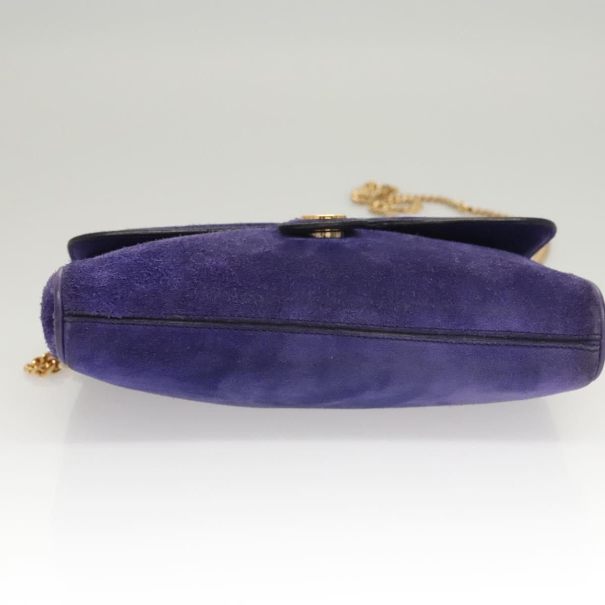 Celine CELINE Chain Shoulder Bag Suede Purple Size ONE SIZE - 9 Thumbnail