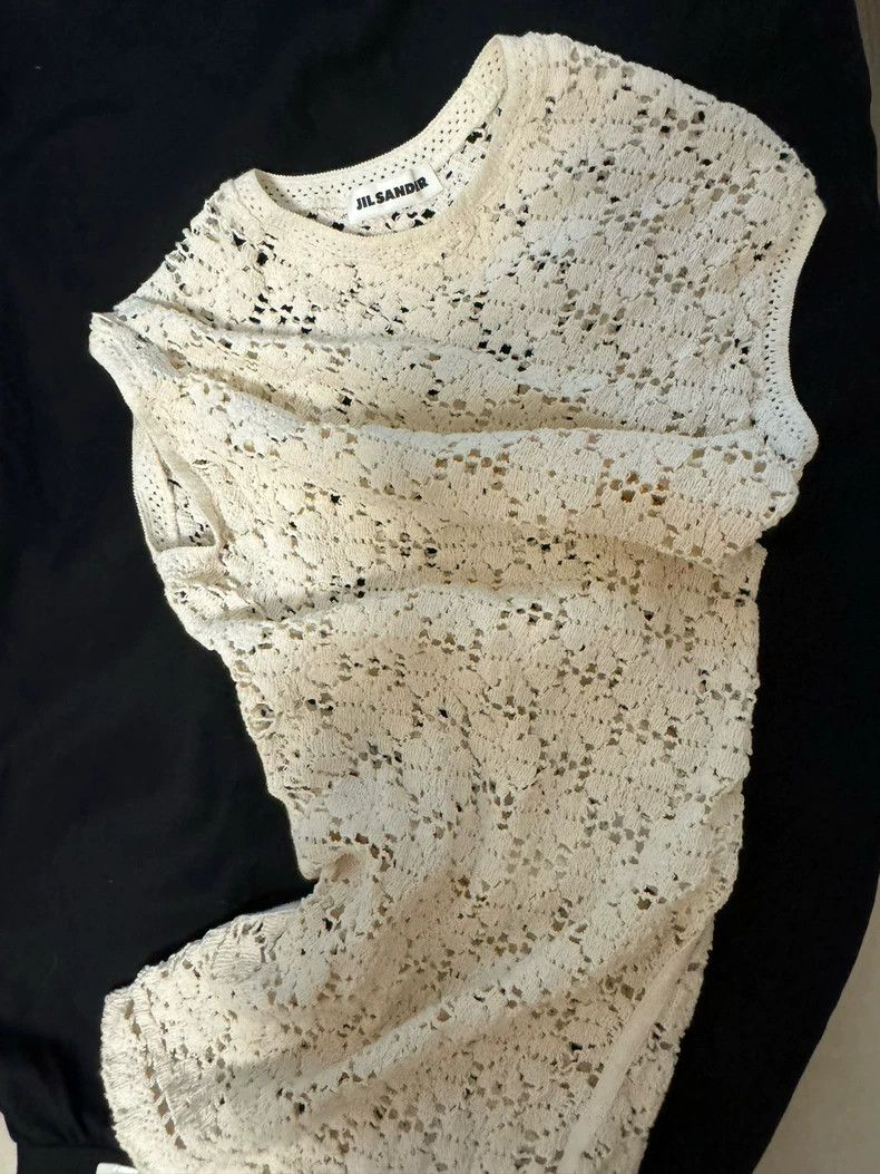 Jil Sander Jil Sander White stretch knitted jacquard vest Size 4XL / US 24-26 - 2 Thumbnail