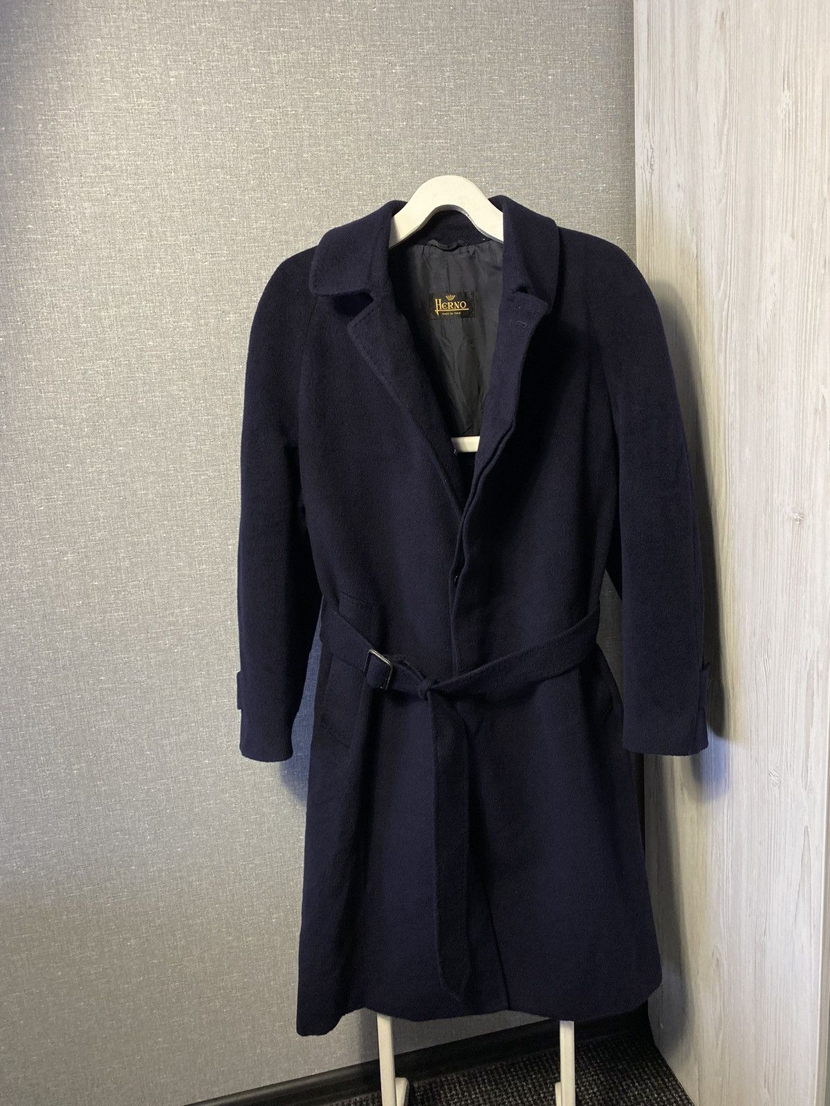Herno × Vintage Rare Vintage Cashmere & Wool Herno Heavy Belted Coat Size US M / EU 48-50 / 2 - 1 Thumbnail
