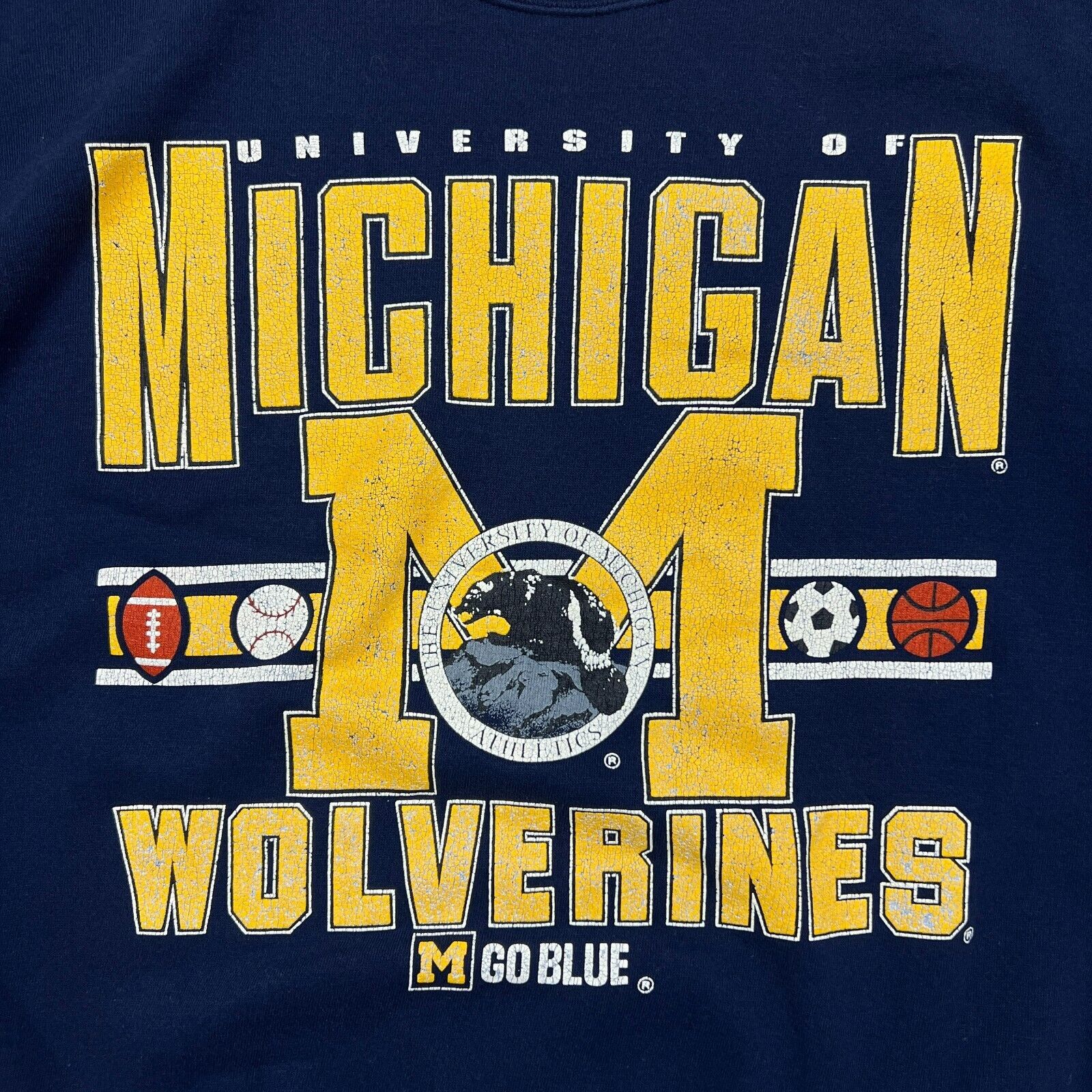 NCAA × Vintage Vintage Michigan Wolverines University Sweatshirt 90s Crew Size US XL / EU 56 / 4 - 2 Thumbnail