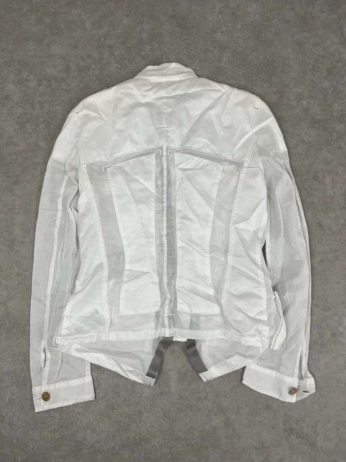 Marithe + Francois Girbaud 2000s Marithé et François Girbaud White Cargo Pocket Jacket Size XS / US 0-2 / IT 36-38 - 7 Thumbnail