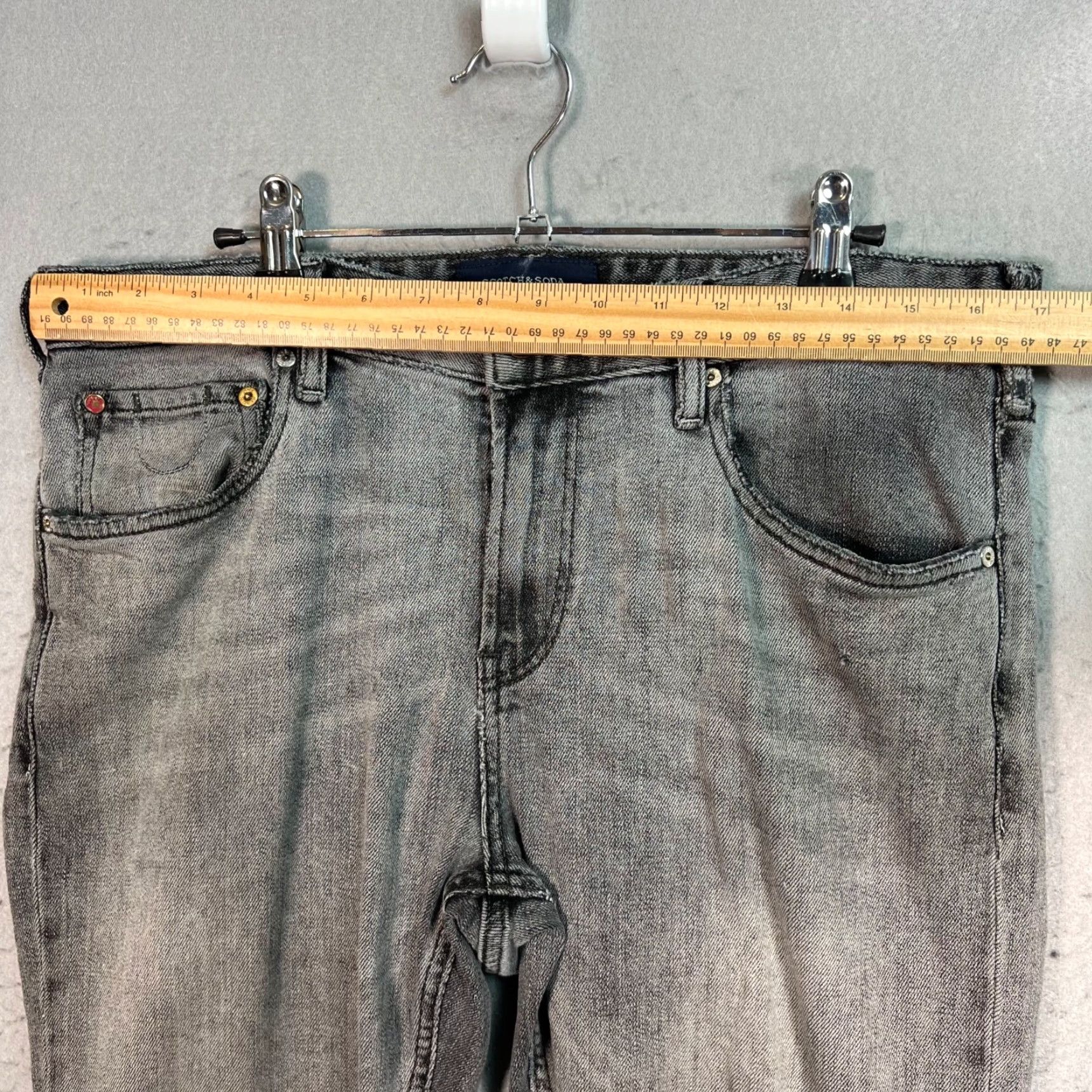 Scotch & Soda Scotch & Soda Jeans Mens Size 33 x 32 Gray Slim Fit Denim Cotton Blend 5-Pocket Rise Mid Vintage No Shirt? Size US 33 - 7 Thumbnail