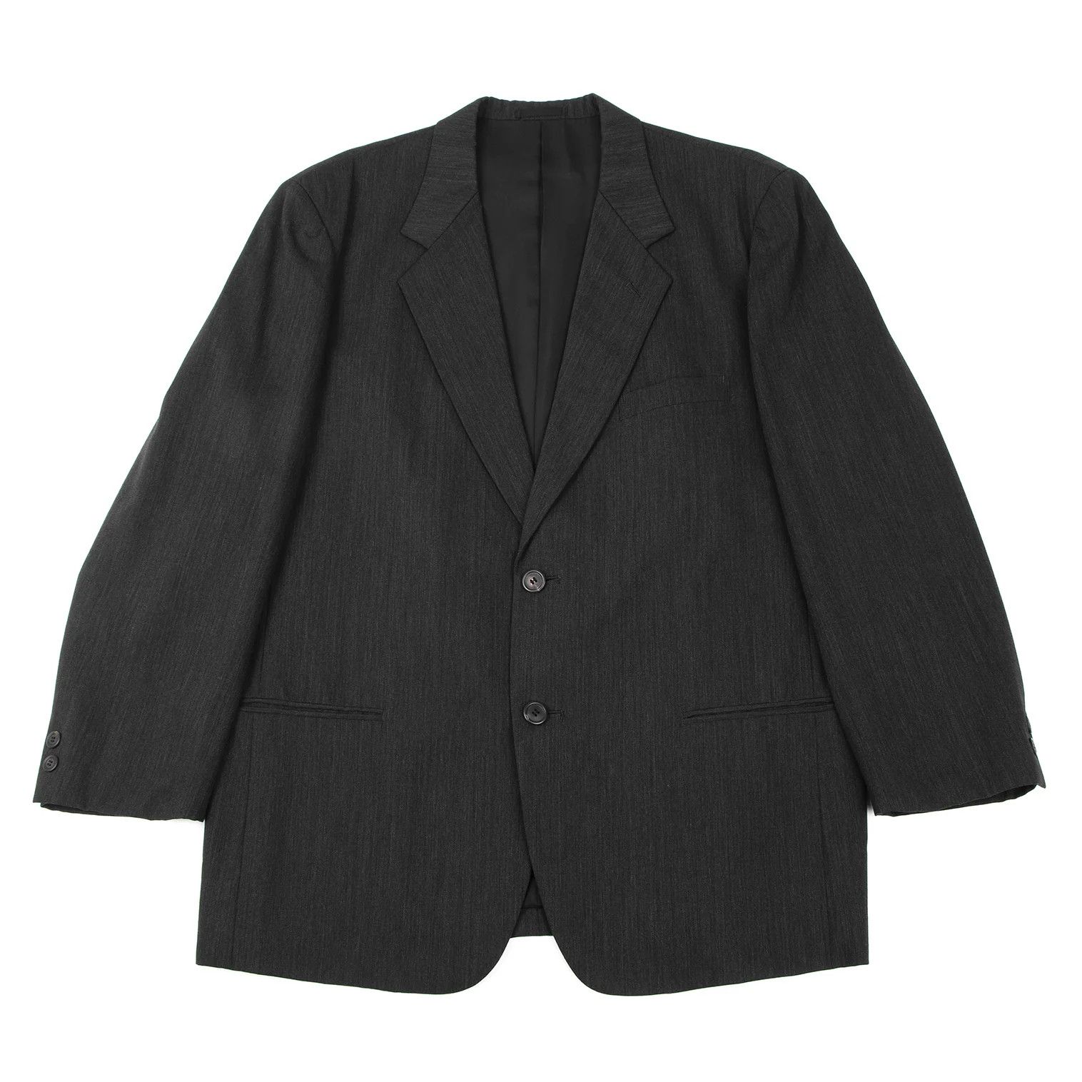 Issey Miyake Wool 2-Button Jacket in Charcoal, Size L Size US L / EU 52-54 / 3 - 1 Thumbnail