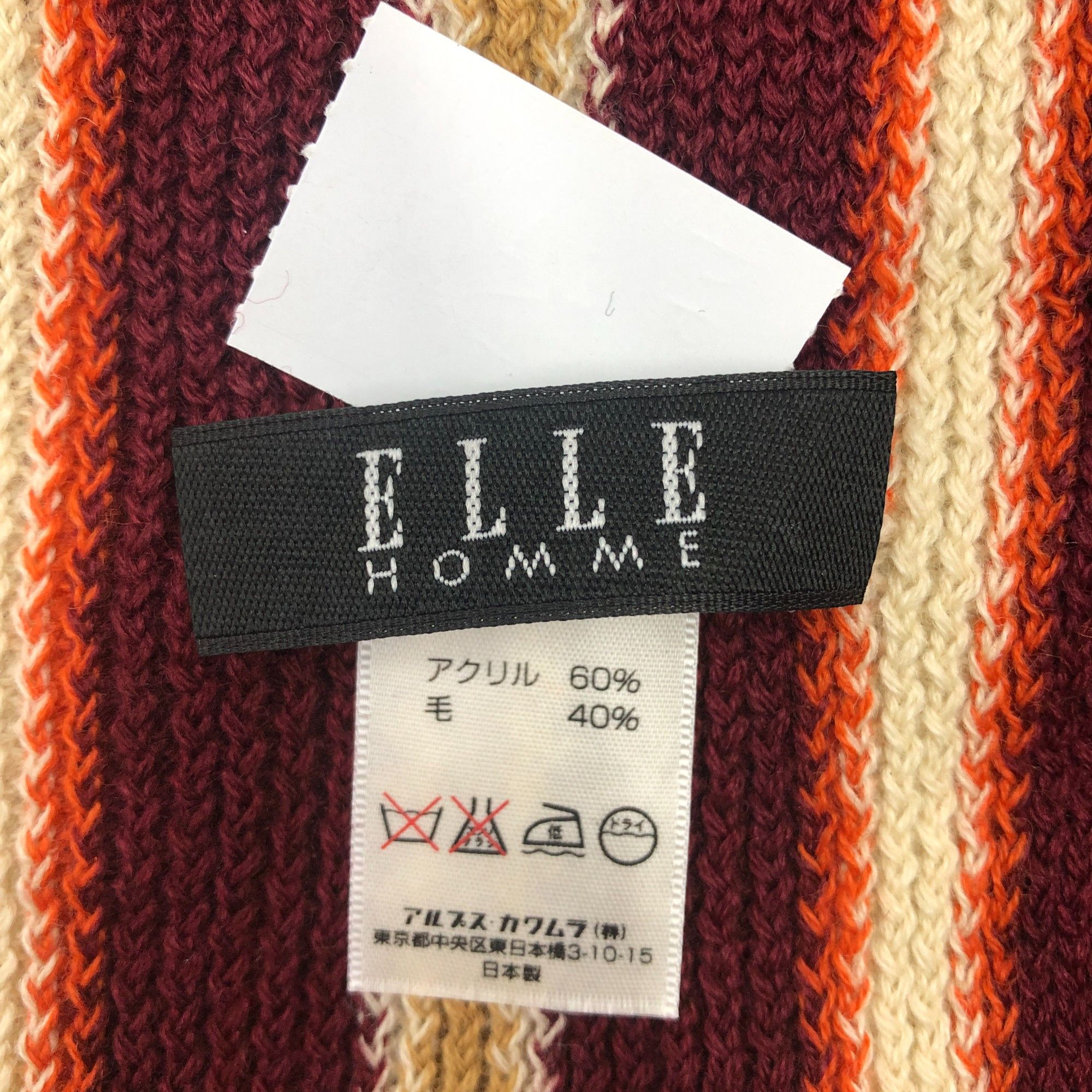 Japanese Brand Vintage Elle Scarf Muffler Wool Ribbed Knit Winter Scarves Size ONE SIZE - 4 Thumbnail