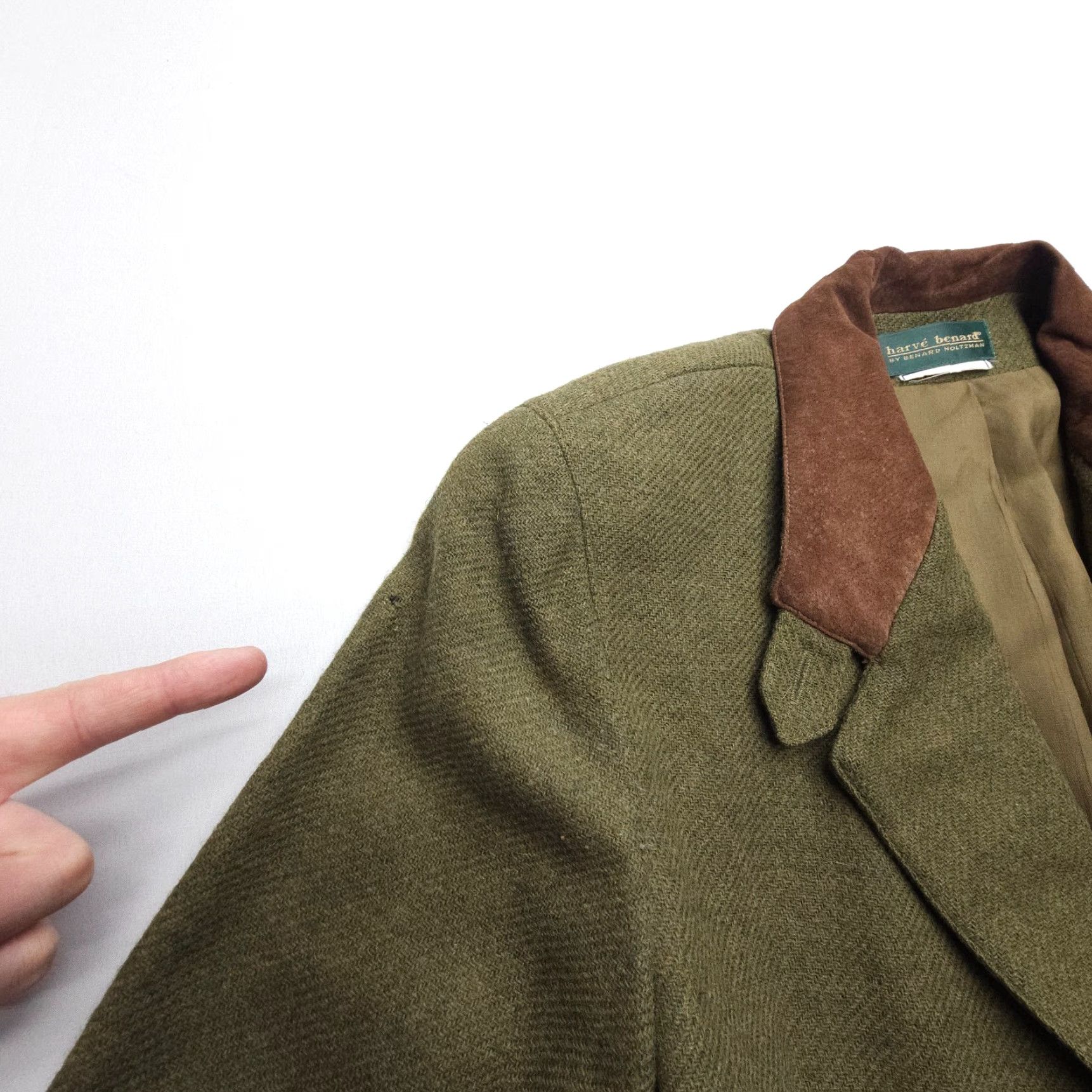 Vintage VINTAGE harvé benard Blazer Womens 14 Green Wool Elbow Patches Benard Holtzman 90s Army 80s Classic Jacket Coat Full Set of Keywords? Size XL / US 12-14 / IT 48-50 - 4 Thumbnail