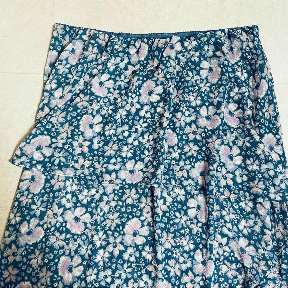 Free People New Free People Romance Me Blue Floral Half Slip Skirt Size Size 28" / US 6 / IT 42 - 5 Thumbnail