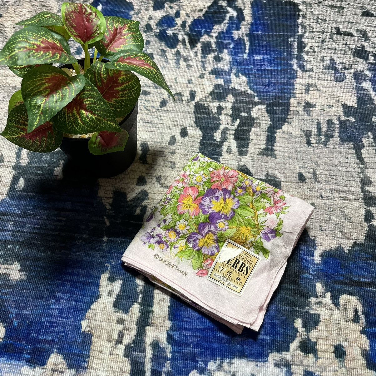 Designer × Japanese Brand × Vintage 🔥Vintage Unicraftman Herbs Flower design Handkerchief Size ONE SIZE - 2 Thumbnail