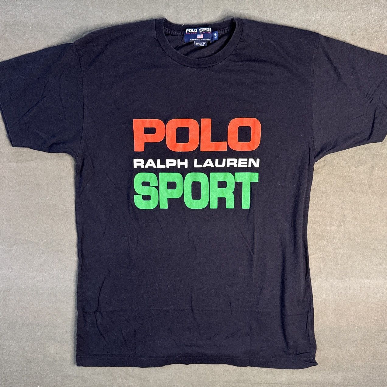 Polo Ralph Lauren Vintage 90s Polo Sport Ralph Lauren Spellout Tee Black Size US S / EU 44-46 / 1 - 1 Thumbnail