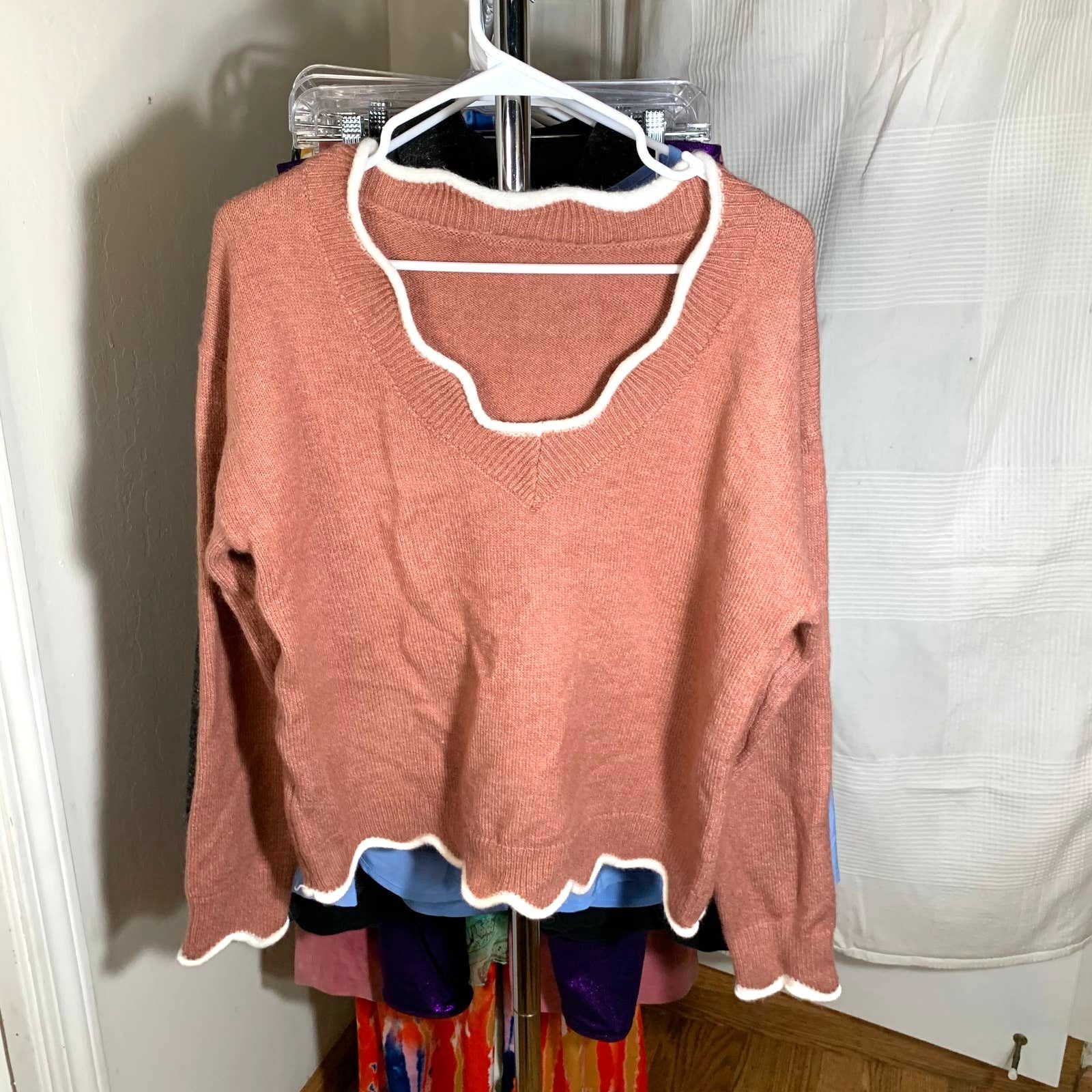 Other Cute Knit Orange Sweater Size XL Size XL / US 12-14 / IT 48-50 - 1 Thumbnail
