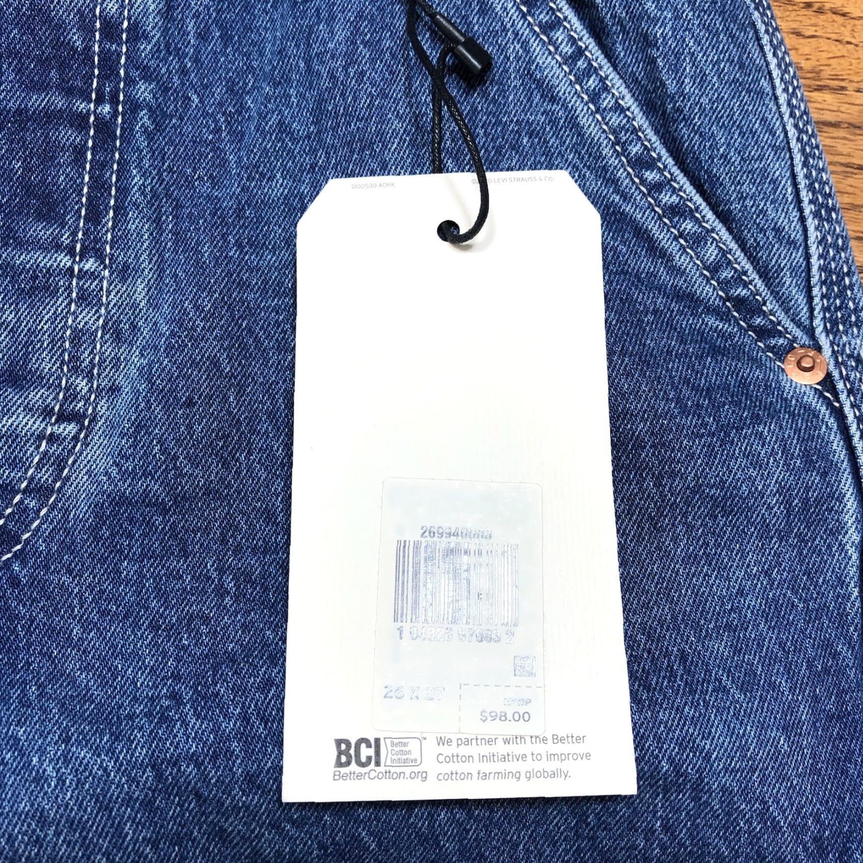 Levi's Levi's Premium Ribcage Straight Carpenter Denim Jeans 26 Womens Blue 27in Inseam 5-Pocket Regular Fit Utility Loop NWT Size 26" / US 2 / IT 38 - 7 Thumbnail