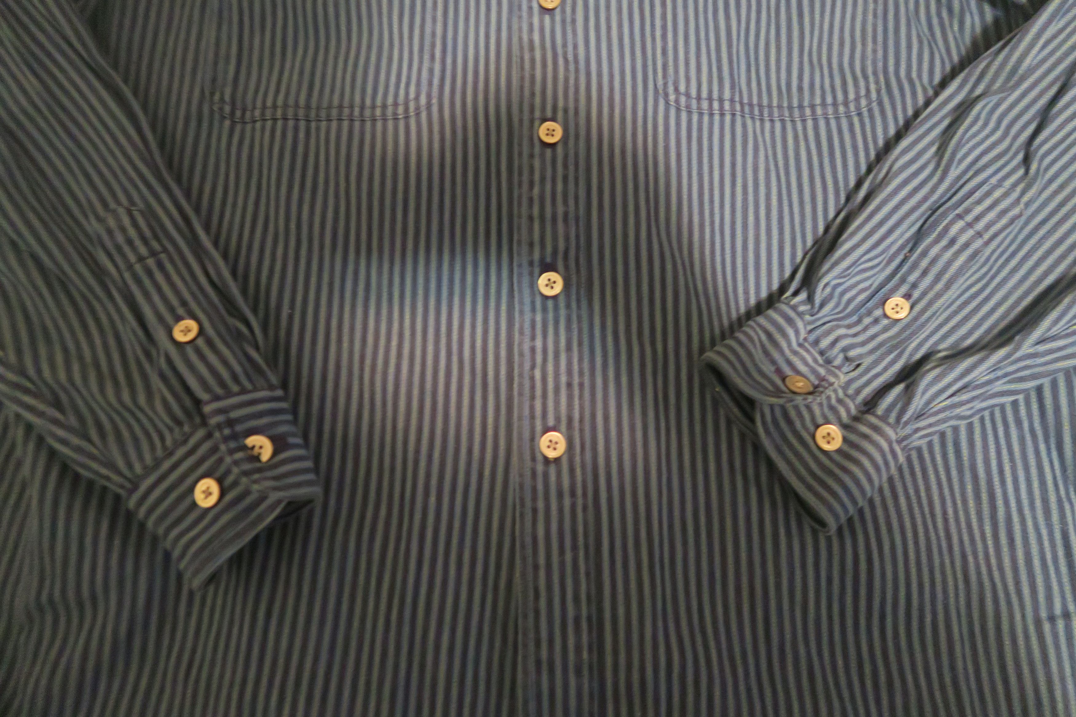 Club Room × Vintage Club Room Thick 7.5 oz Denim Railroad Striped Button Shirt Size US L / EU 52-54 / 3 - 3 Thumbnail