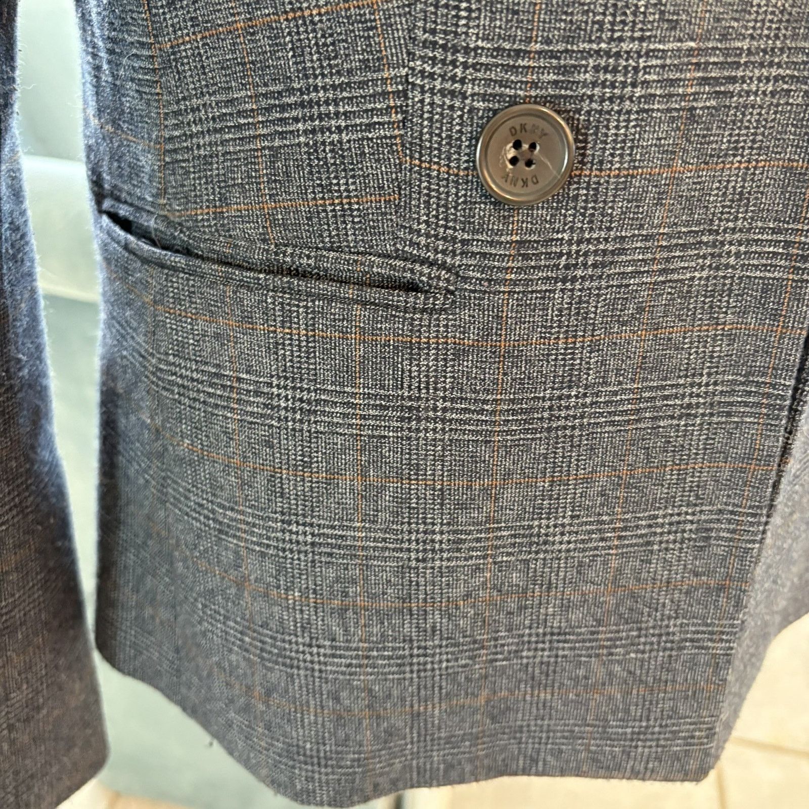 DKNY DKNY Glen Plaid Prince Of Wales Check Double Breasted Blazer Size M / US 6-8 / IT 42-44 - 8 Thumbnail