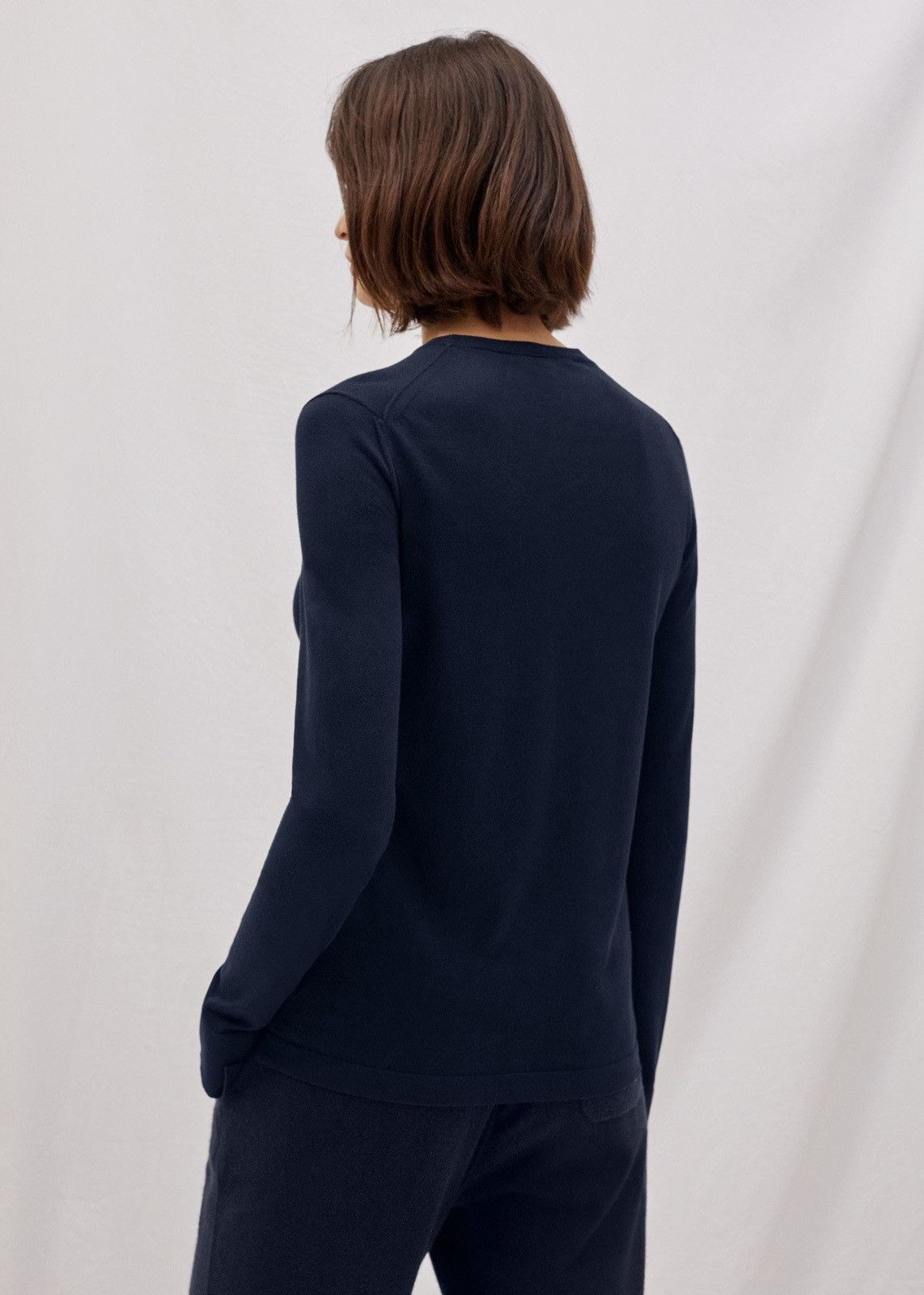 Loro Piana o1srvl11e0825 FAI4415 Long-sleeved Roundneck Sweater in Blue Size XS / US 0-2 / IT 36-38 - 3 Thumbnail