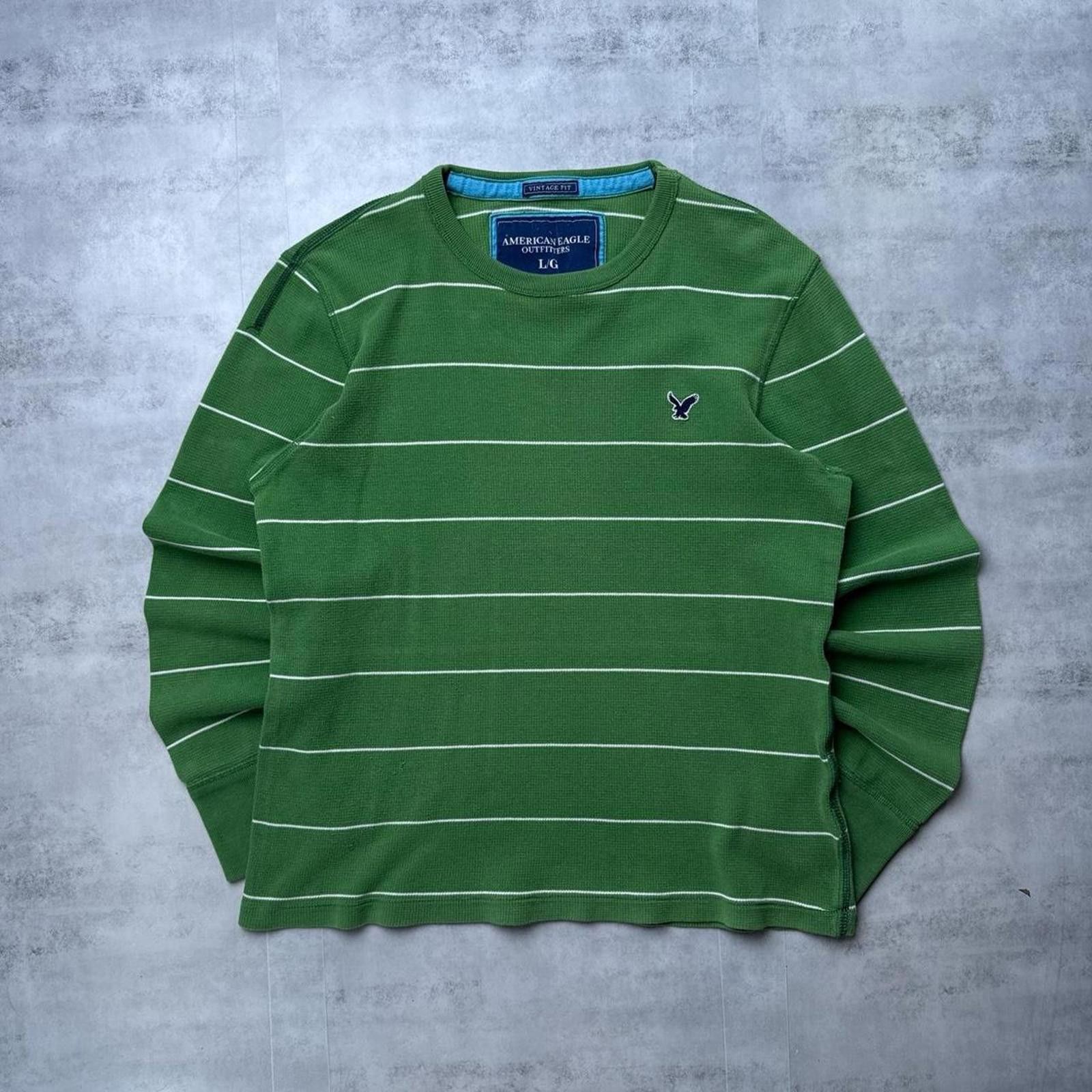 American Eagle Outfitters Y2K American Eagle 00s Green Thermal Long sleeve shirt Size US L / EU 52-54 / 3 - 1 Thumbnail