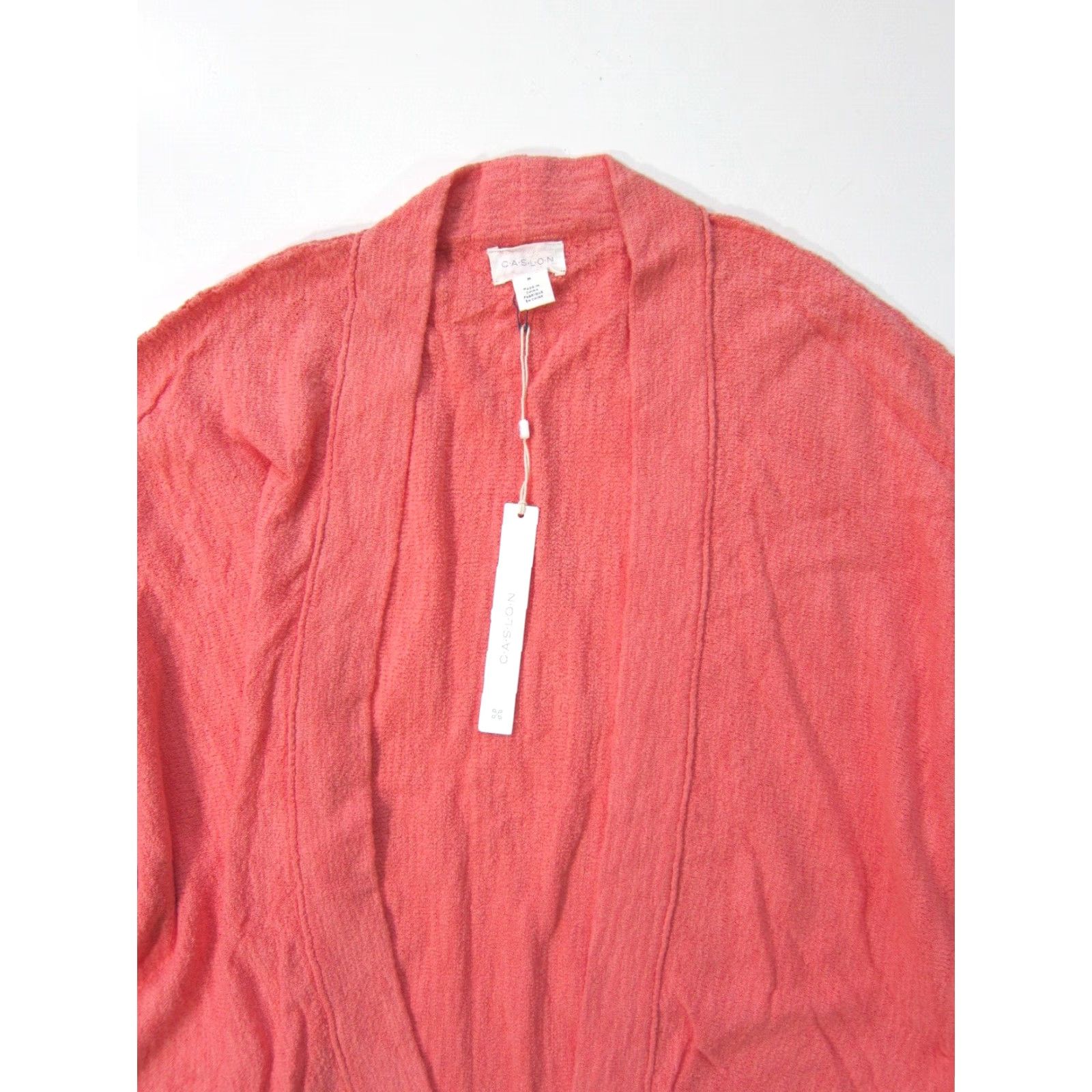 Pinko NWT Caslon Coral Pink Knit Oversized Long Pocket Cardigan Sweater Women Medium Size M / US 6-8 / IT 42-44 - 4 Thumbnail