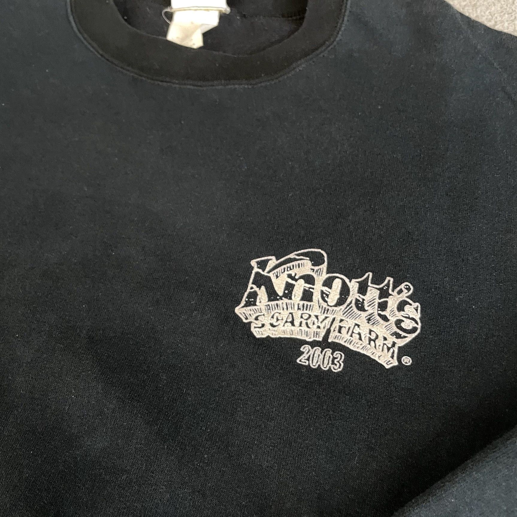 Vintage VINTAGE Knotts Scary Farm Sweatshirt Men L Black Graphic Print 90s Halloween Horror Snoopy Peanut Brand Murina Knit Crew Neck Pullover All Seasons Size US L / EU 52-54 / 3 - 5 Thumbnail