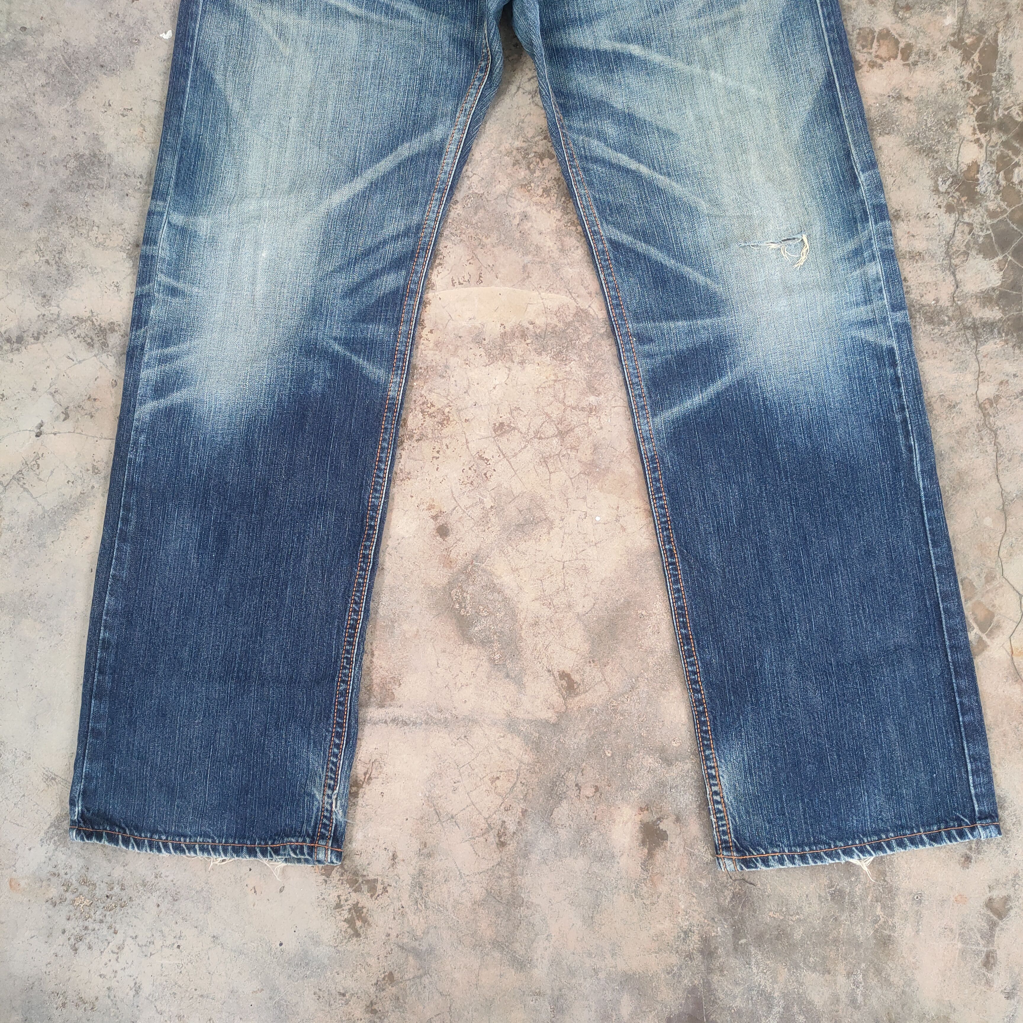 Edwin W36 VINTAGE EDWIN XV MUD WASHED RIPPED JEANS DENIM PANTS Size US 36 / EU 52 - 5 Thumbnail