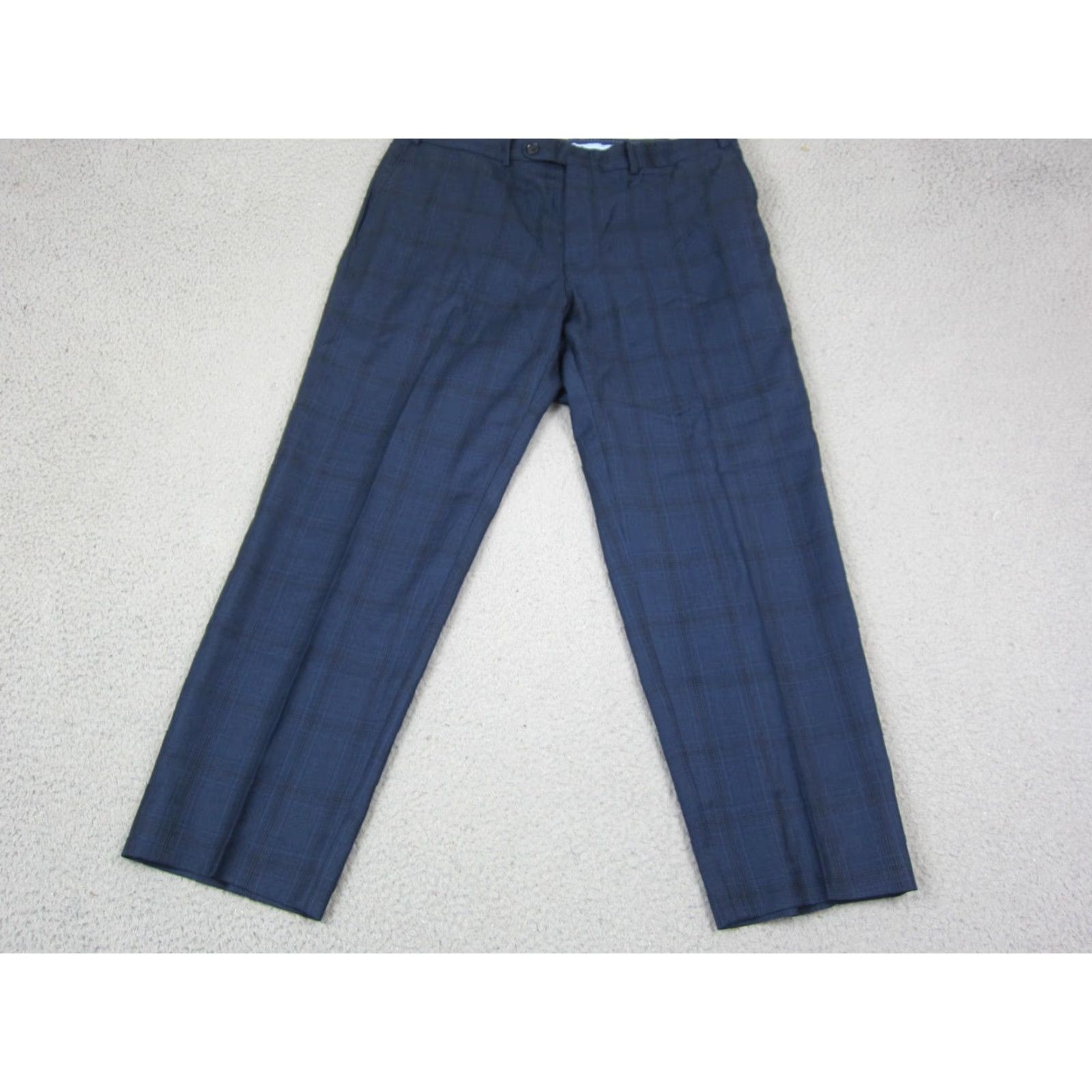 Peter Millar Peter Millar Pants Mens 36x27 Plaid Blue Straight Office Fit Chino Wool Front Flat Front Casual Vintage No Size US 36 / EU 52 - 2 Thumbnail