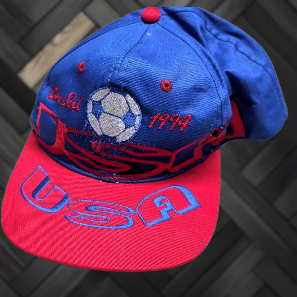Vintage VINTAGE 1994 WORLD CUP IN LINE Hat Men Adjustable Blue Cotton Soccer USA 1990s snapback Size ONE SIZE - 1 Thumbnail