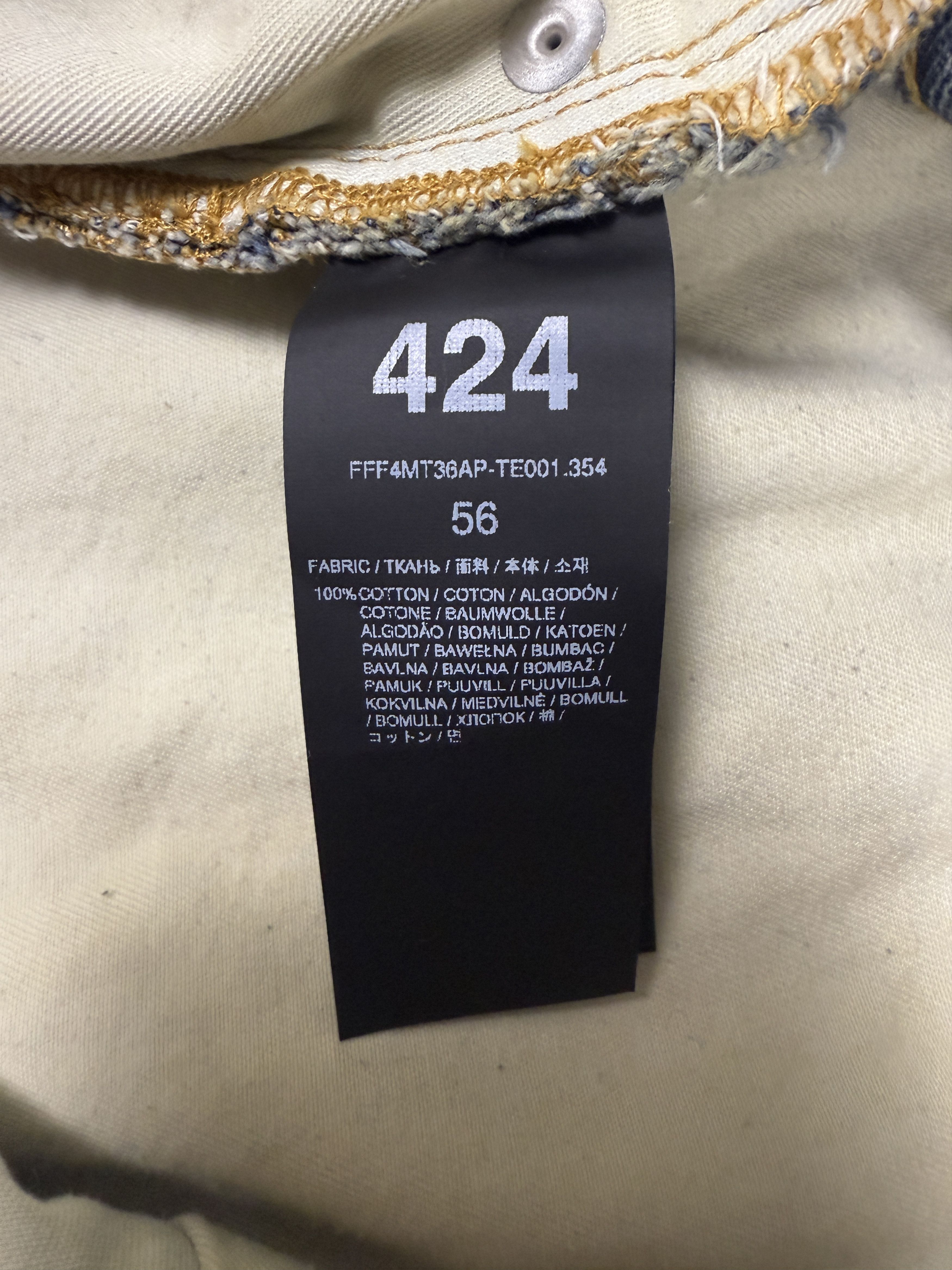 424 424 Big Daddy Ripped Denim Jeans Size US 40 / EU 56 - 9 Thumbnail