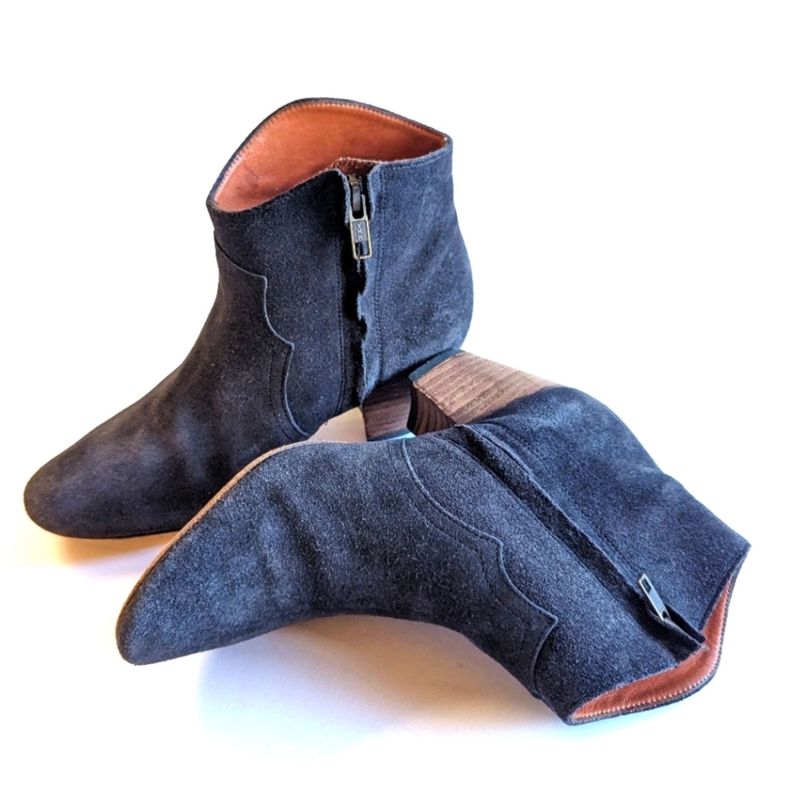 Isabel Marant Booties Suede Leather Wooden Heel Boots US 6
