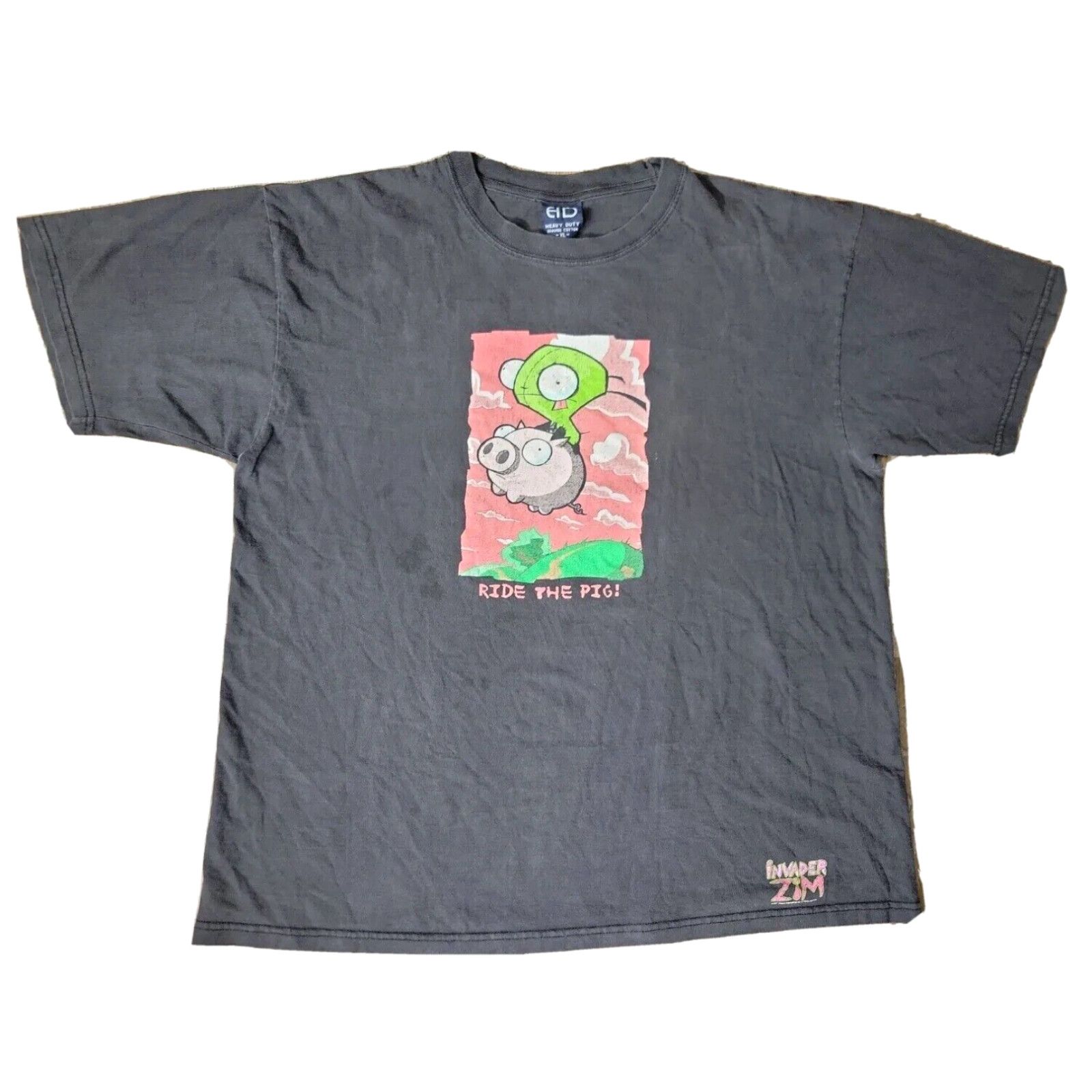 image of Vintage Invader Zim "ride The Pig" T-Shirt 2001 Size Adult XL Xlarge Cartoon in White, Men's