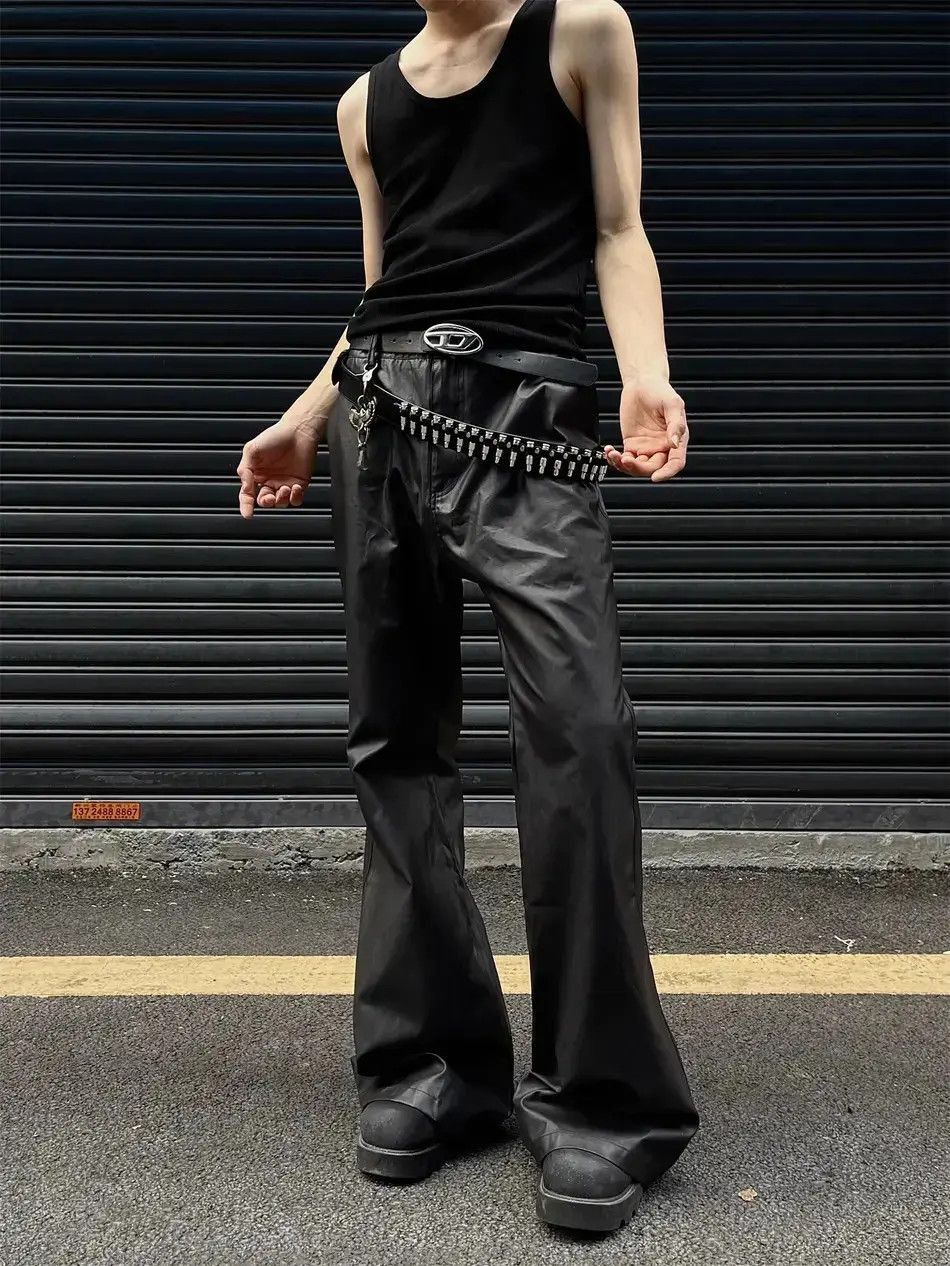 Japanese Brand Retro solid leather casual pants Size US 30 / EU 46 - 2 Thumbnail