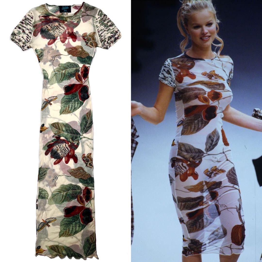 Jean Paul Gaultier RARE 1993 Jean Paul Gaultier mesh floral print dress Size M / US 6-8 / IT 42-44 - 2 Thumbnail