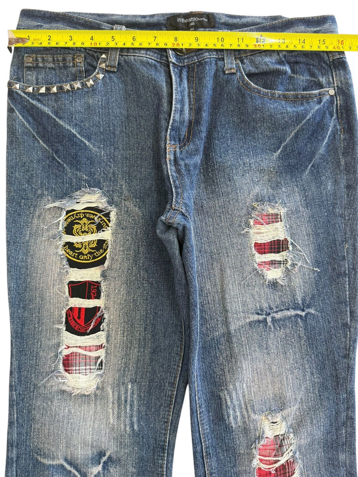 In The Attic In The Attic Blue Faded Wash Patchwork Jeans Size US 32 / EU 48 - 6 Thumbnail