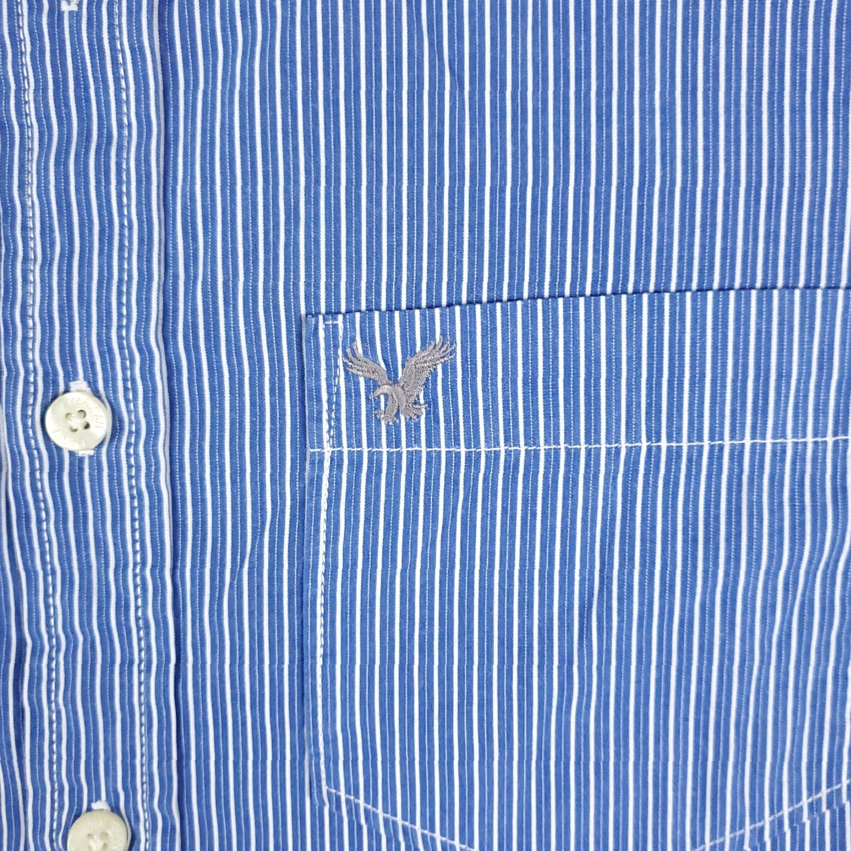 American Eagle Outfitters American Eagle Shirt Mens Medium Blue Striped Casual Button Up Long Sleeve Size US M / EU 48-50 / 2 - 2 Thumbnail
