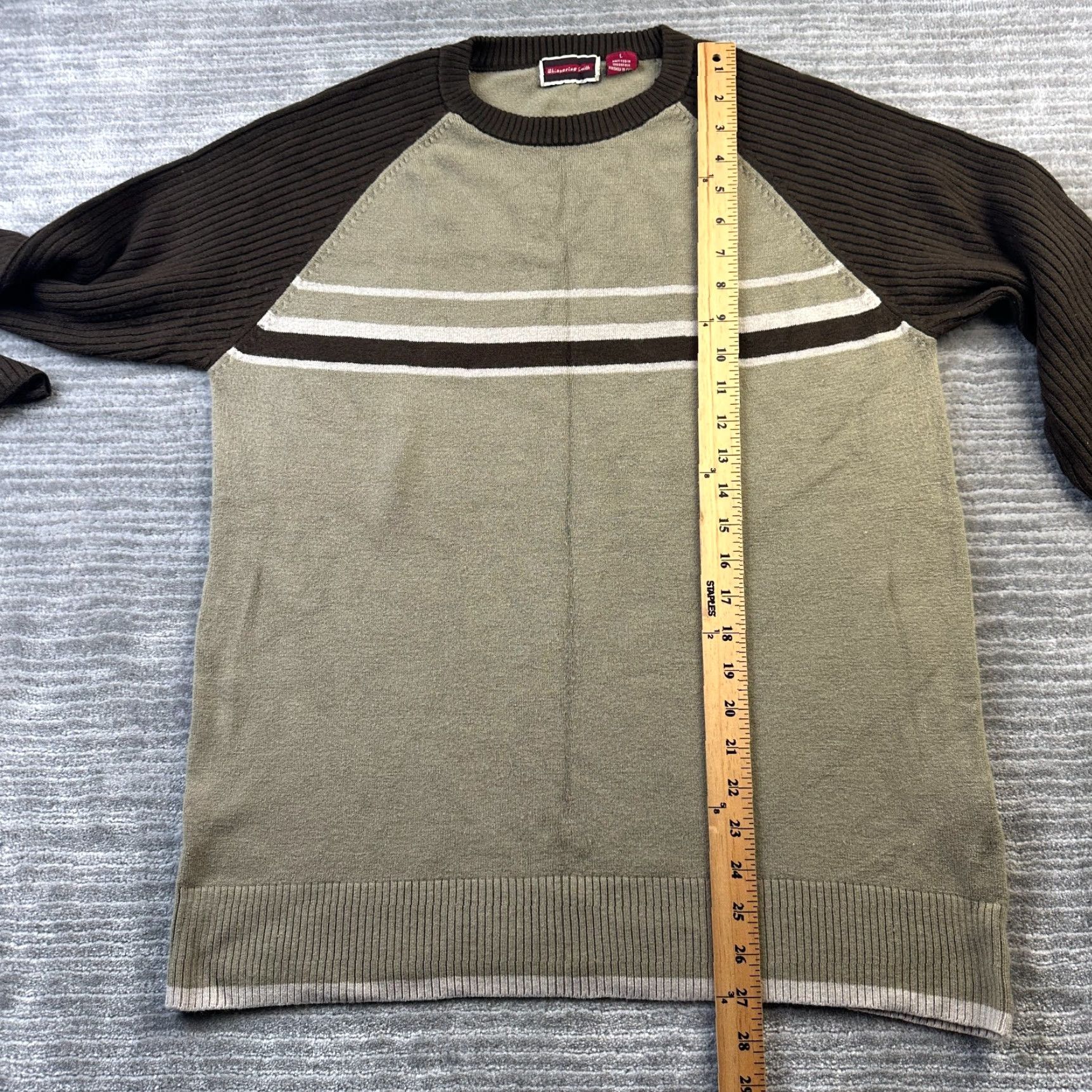 Vintage VINTAGE Whispering Smith Sweater Mens Large Beige Tan Surfwear Grunge Y2K Pullover Crew Neck Long Sleeve Knit Solid Logo Size US L / EU 52-54 / 3 - 8 Thumbnail