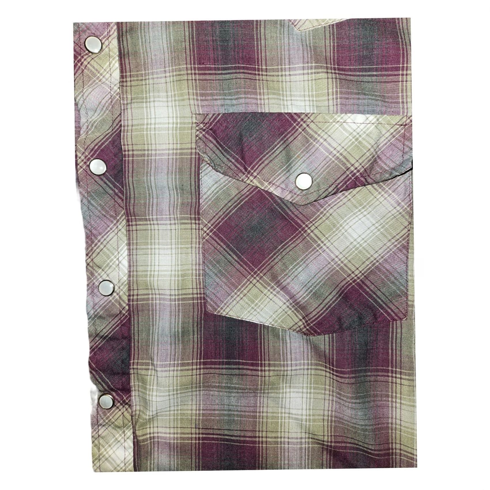 Vintage VINTAGE Saddlebrook Westernwear Pearl Snap XL Men's Purple Plaid Short Sleeve Shirt Men XL Purple Plaid Pearl Snap Westernwear Classic Cowboy Shirt Size US 36 / EU 52 - 4 Thumbnail