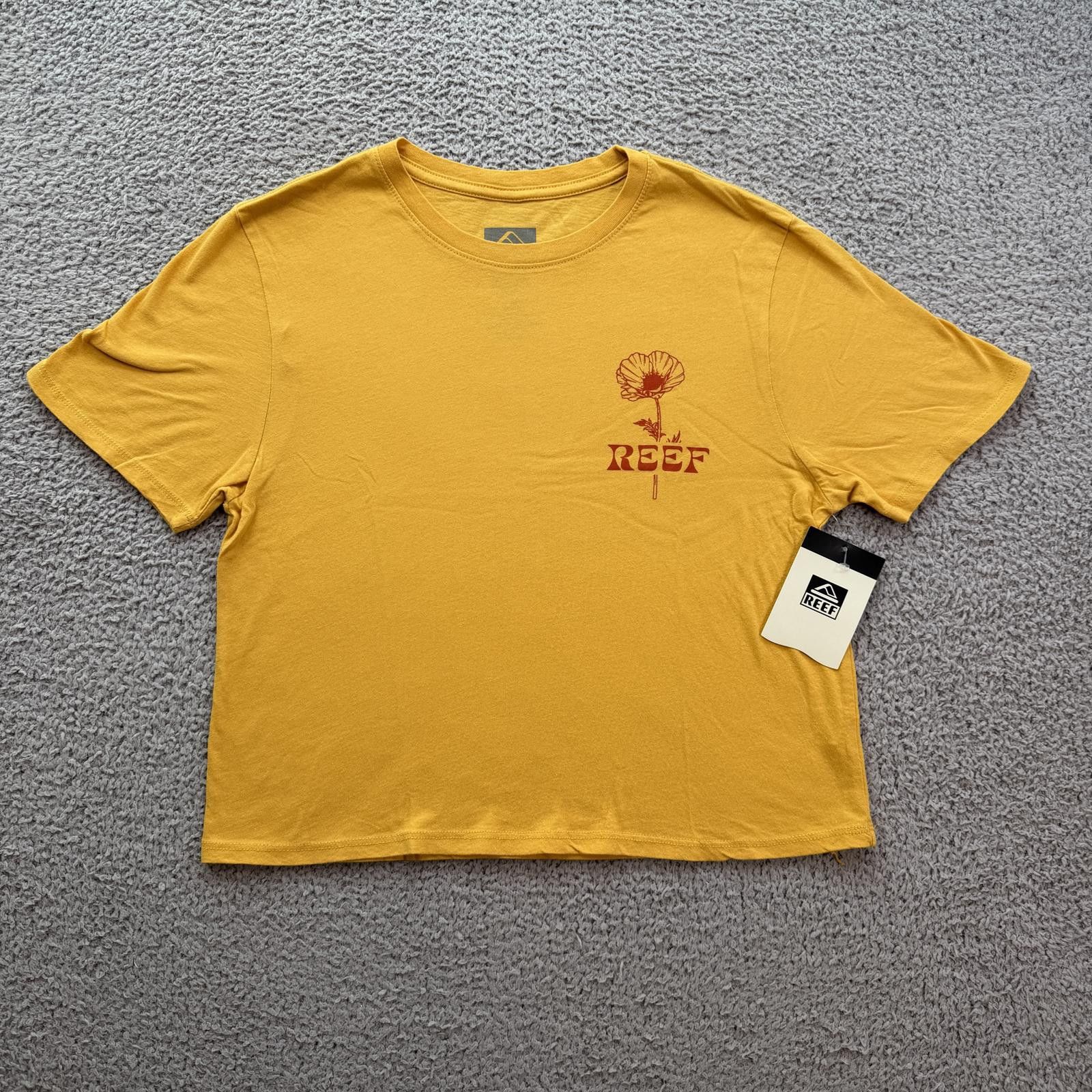 REEF Reef Yellow Baby Tee Womens Small Cropped Y2K Top Shirt NWT Size S / US 4 / IT 40 - 1 Thumbnail