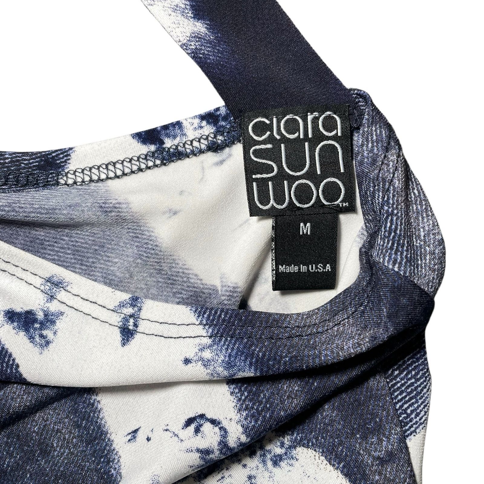 Other Clara Sun Woo Abstract Print Top Cut Out Blue White Medium Size M / US 6-8 / IT 42-44 - 3 Thumbnail