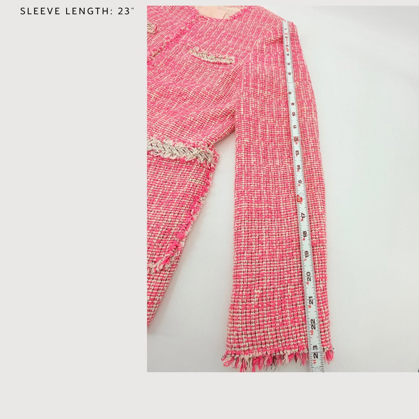 Other Rebecca Taylor Pink Bouclé Tweed Jacket Frayed Trim Blazer 4 Size S / US 4 / IT 40 - 7 Thumbnail
