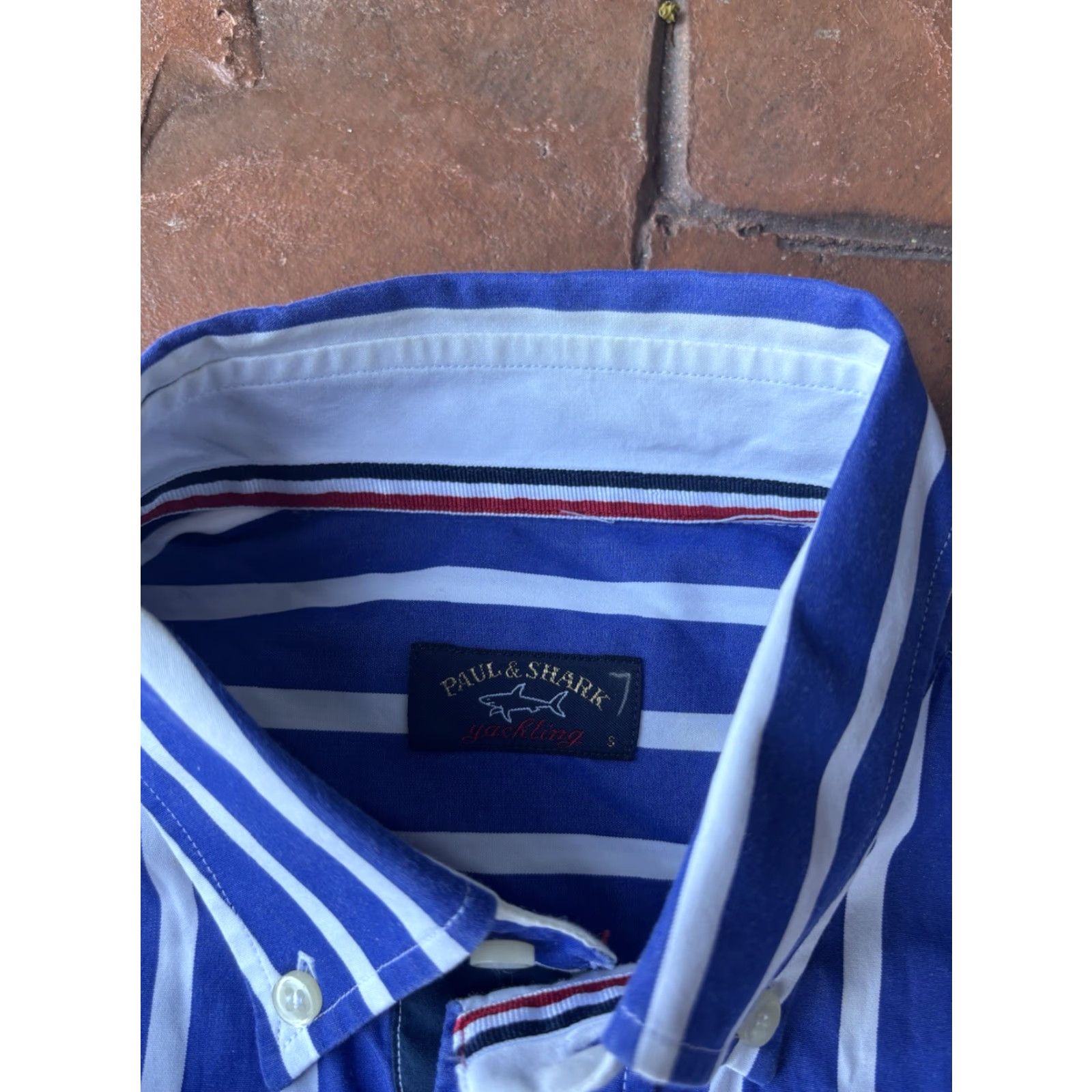 Paul & Shark Paul & Shark Yachting Button Up Shirt Men Small Long Sleeve Stripe Embroidered Size US S / EU 44-46 / 1 - 2 Thumbnail