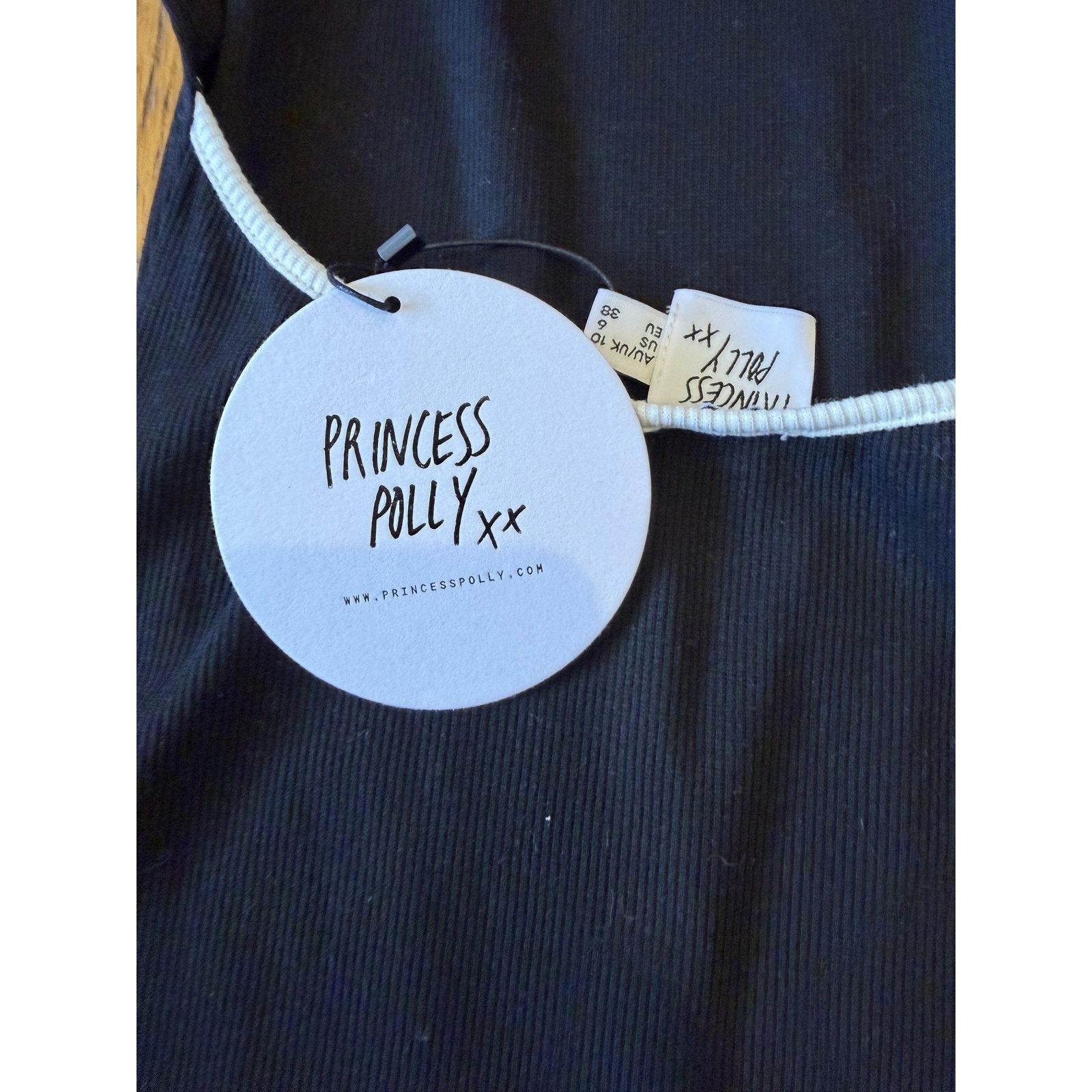 PRINCESS POLLY Princess Polly Feldman Mini Dress 6 Black Ribbed Bodycon Size M / US 6-8 / IT 42-44 - 5 Thumbnail