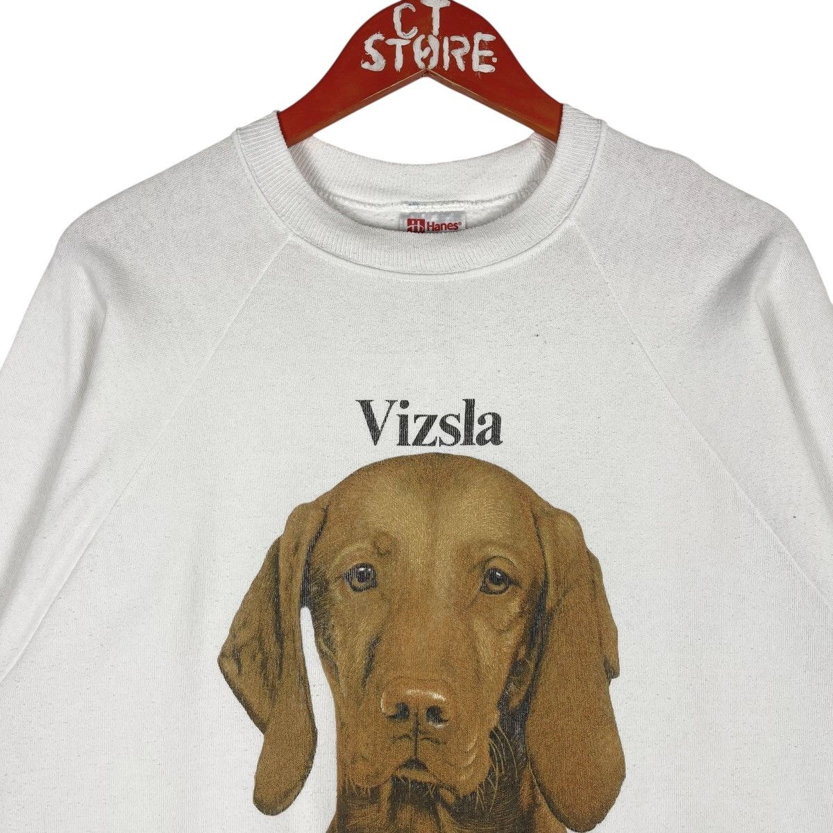 Hanes Vintage 90s Vizsla Dog Graphic Crewneck Sweatshirt Size L Size US L / EU 52-54 / 3 - 3 Thumbnail