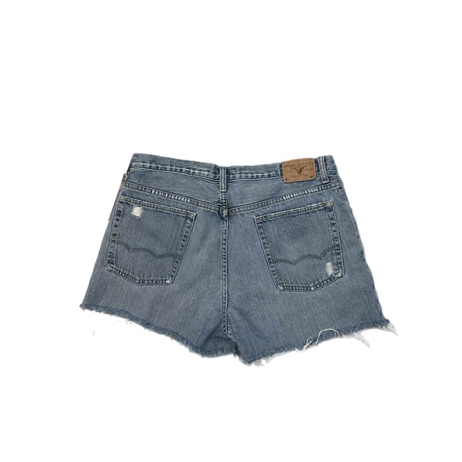American Eagle Outfitters American Eagle Light Blue Distressed Jean Shorts Size 34" / US 12 / IT 48 - 2 Thumbnail