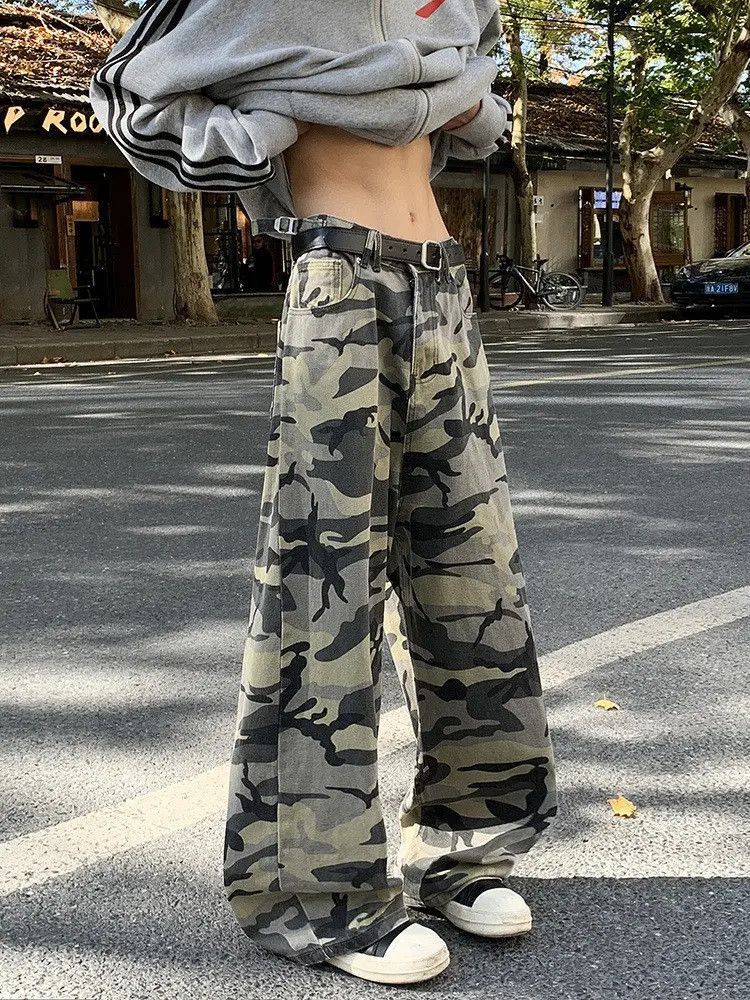 Japanese Brand Retro loose camouflage straight leg jeans Size US 32 / EU 48 - 3 Thumbnail
