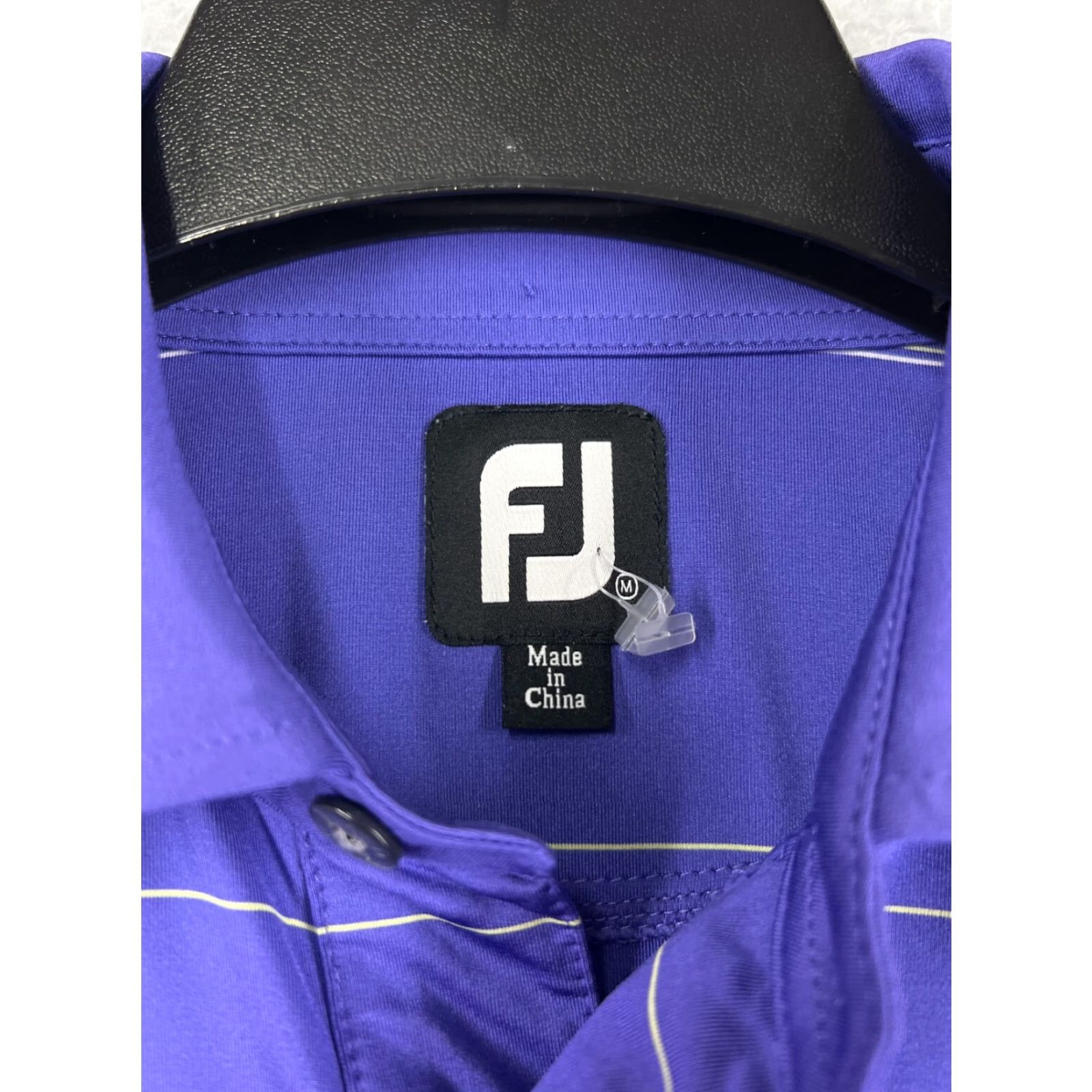 Footjoy FootJoy Polo Shirt Mens M Purple Striped 100% Polyester Regular Short Sleeve Golf Logo Size US M / EU 48-50 / 2 - 3 Thumbnail