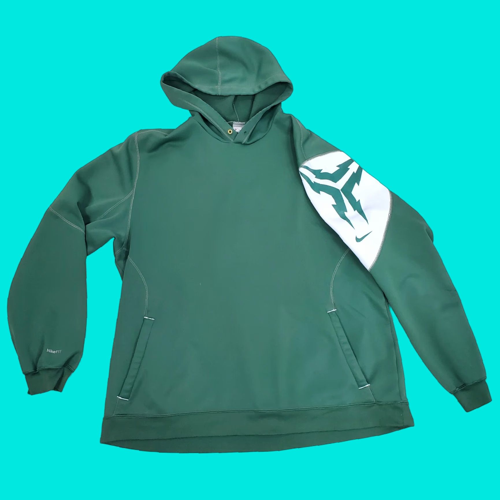 Nike Kobe Bryant Hoodie Nike Mens XL Green Therma Fit Pullover Sweatshirt Size US XL / EU 56 / 4 - 1 Thumbnail