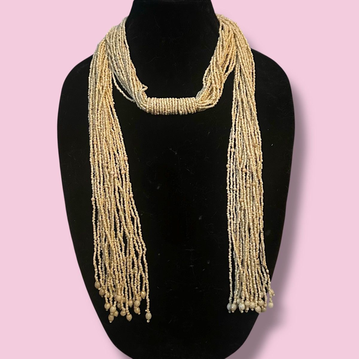 Other Multi strand cream seed bead lariat necklace Size ONE SIZE - 1 Thumbnail