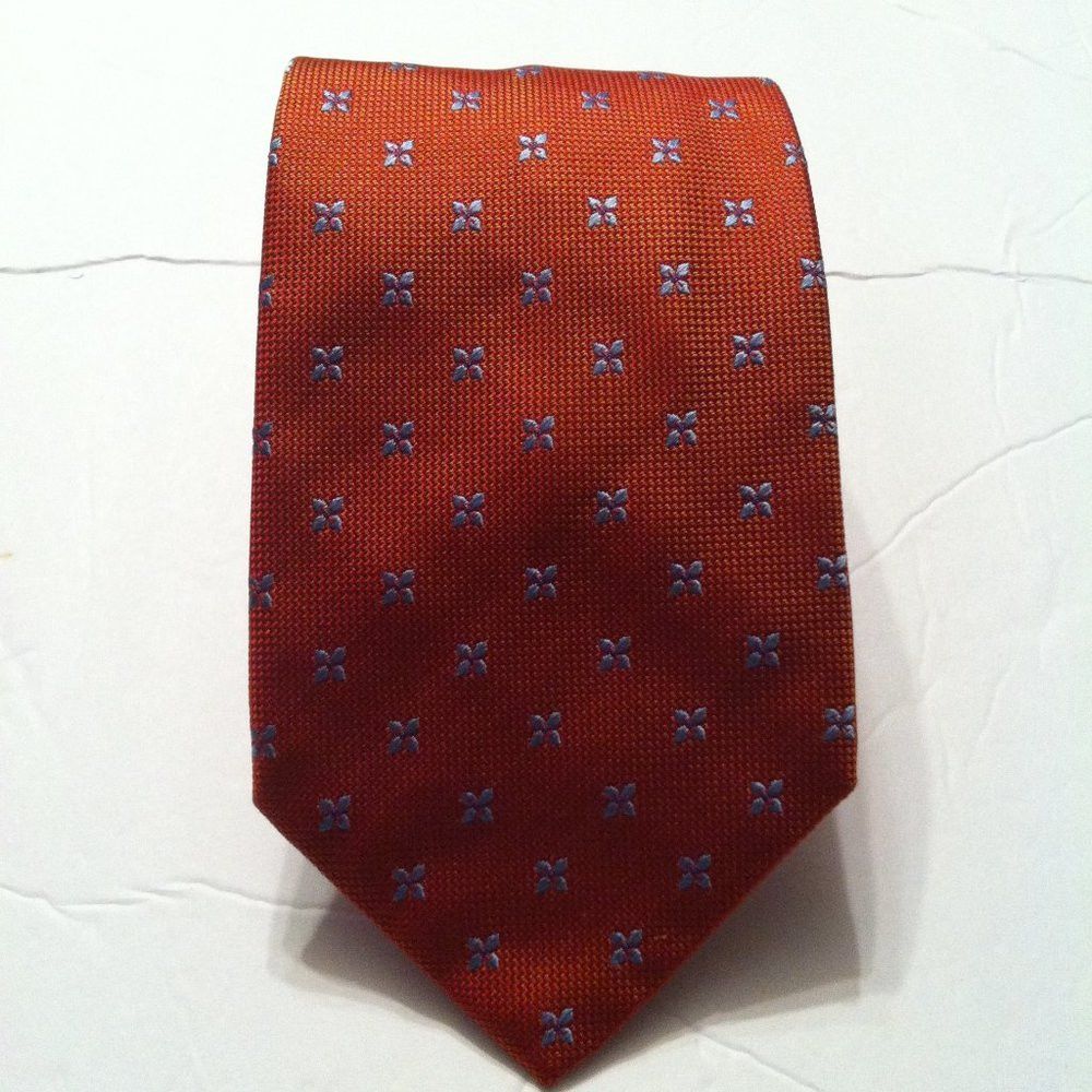 Thomas Pink THOMAS PINK MENS NEW BLOOD ORANGE SILK TIE 3 3/4" X 58 1/2" Size ONE SIZE - 1 Thumbnail