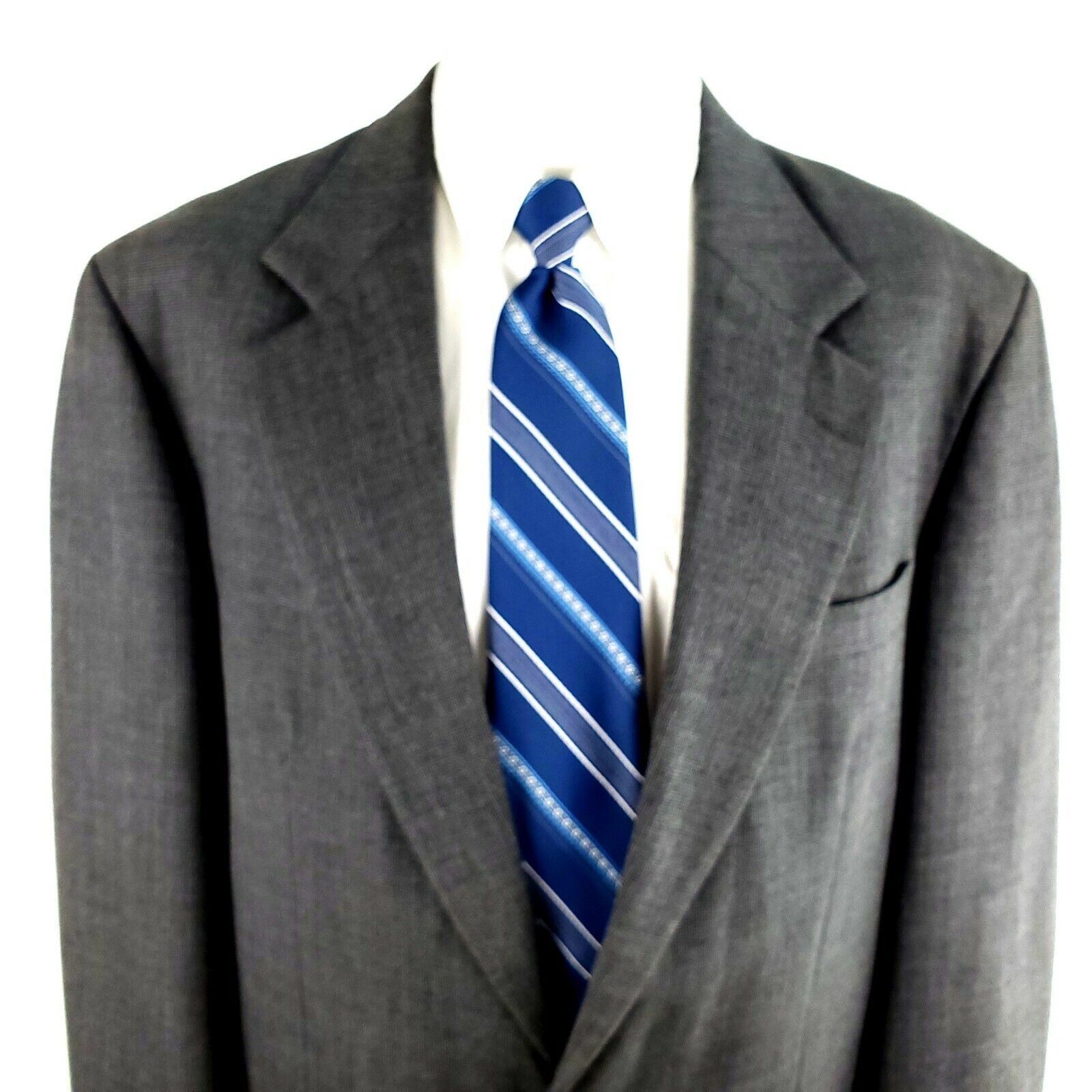 Oscar De La Renta Oscar de la Renta 42R 2 Button Nailshead Wool Gray Blazer Sp Size 42R - 1 Thumbnail