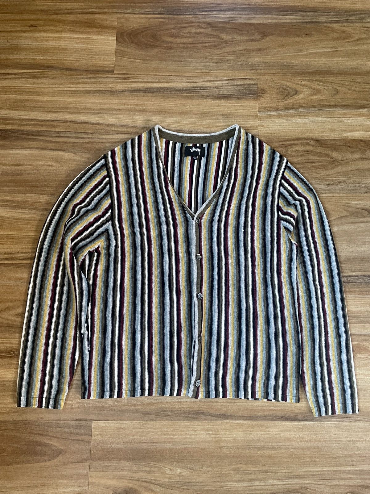 Stussy vertical stripe cardigan outlet
