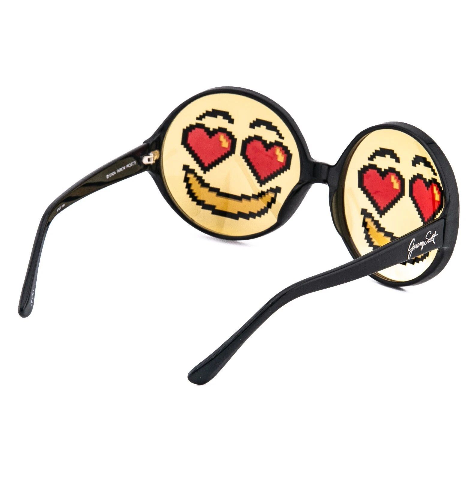 Linda Farrow LINDA FARROW Jeremy Scott Black Emoji EMOTICON2 Smile Round Size ONE SIZE - 2 Thumbnail