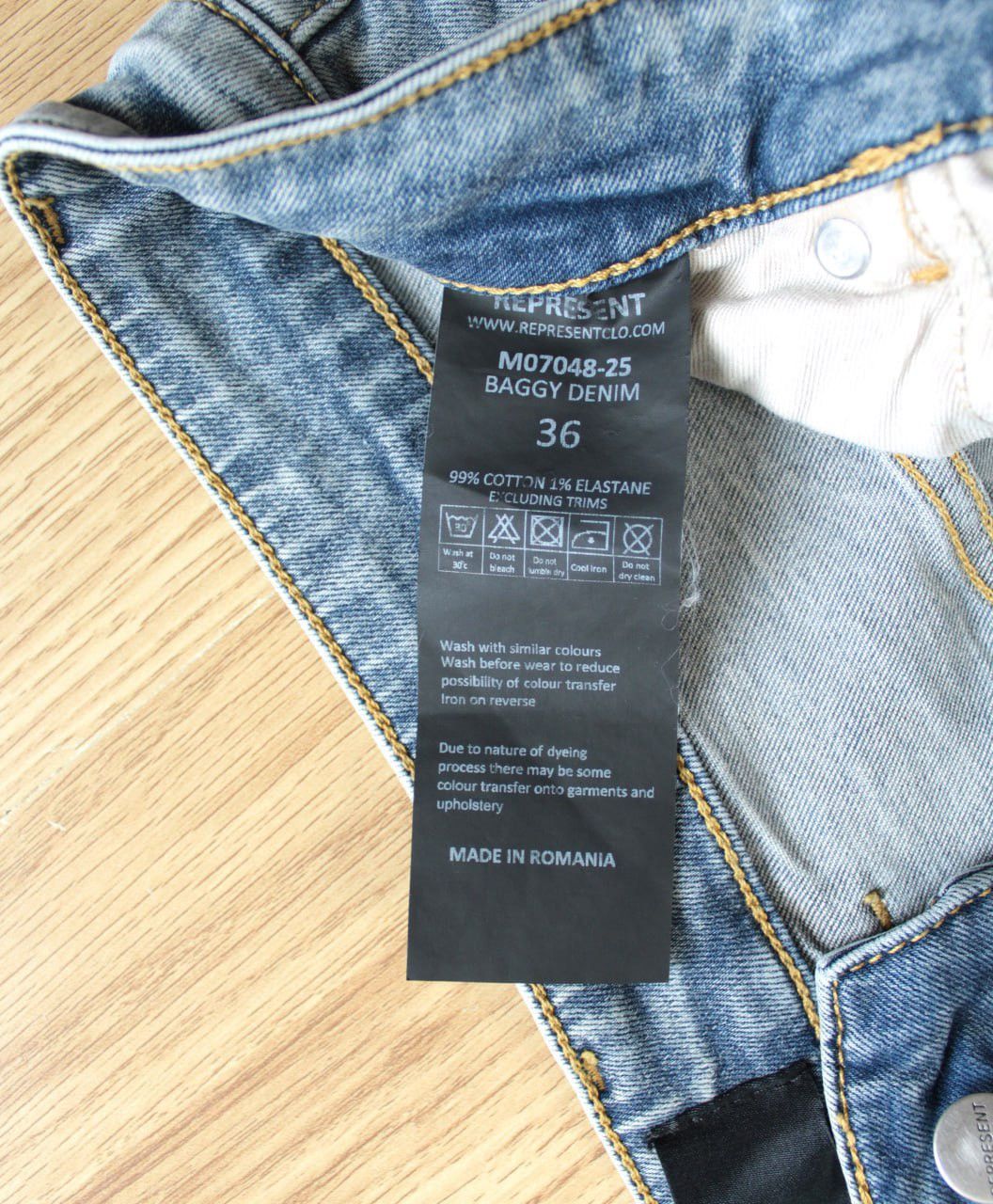 Represent Clo. 🔥 Represent Baggy Denim Pants Blue Jeans Trousers Size US 36 / EU 52 - 6 Thumbnail