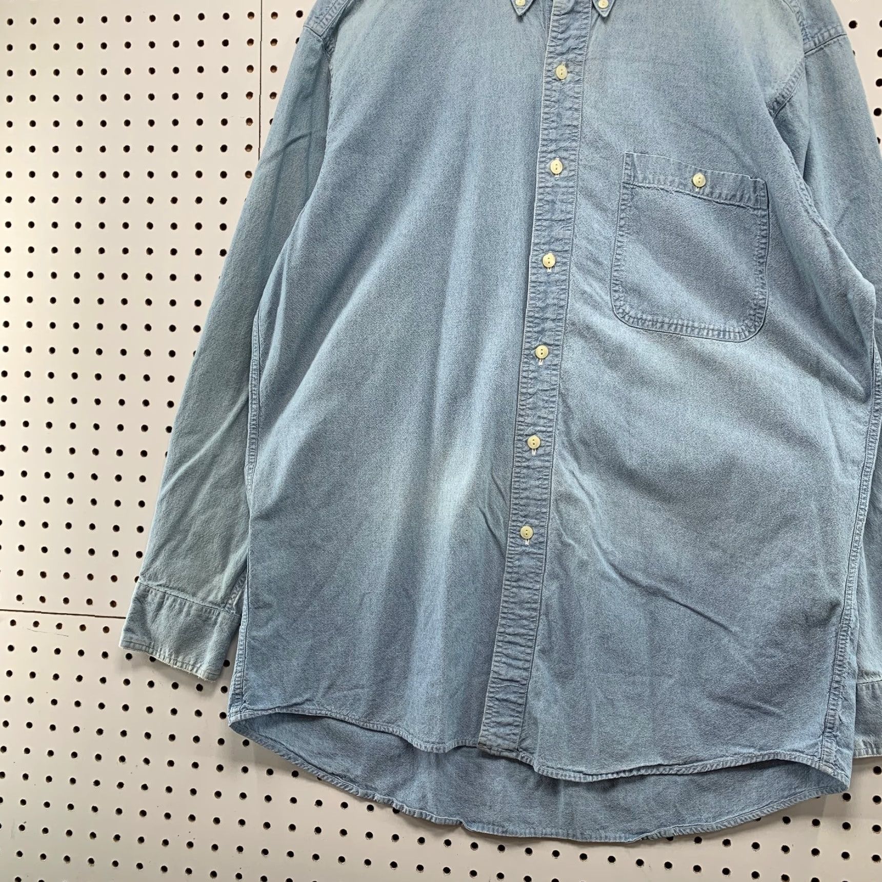 Ralph Lauren VINTAGE Ralph Lauren Denim Shirt Mens XL Blue Cotton Long Sleeve Button-Up Size US XL / EU 56 / 4 - 3 Thumbnail